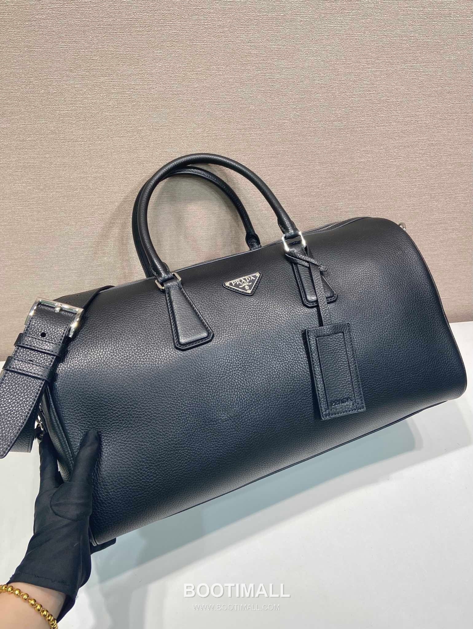 Prada Leather Travel Bag with Triangle Logo and Detachable Strap 프라다 레더 삼각로고 탈부착 스트랩 트래블백 2VC048 50cm 3