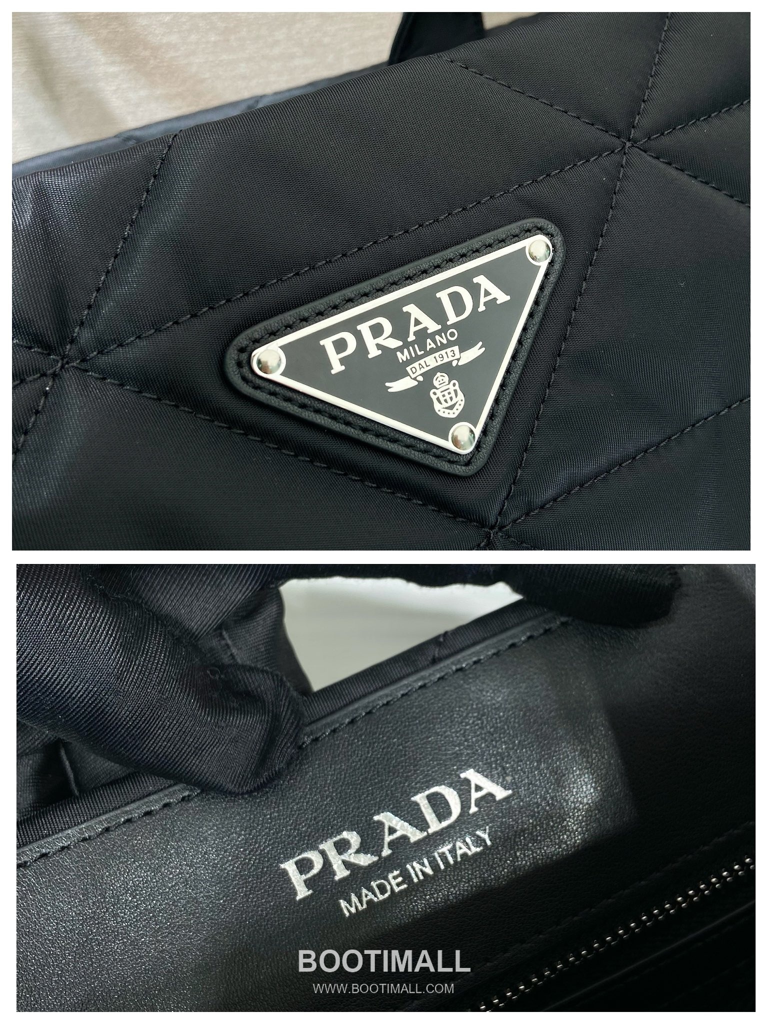 Prada Quilted Nylon Tote Bag with Metal Hardware Detail 프라다 퀼팅 나일론 메탈 하드웨어 디테일 토트백 2VG096 45cm 10