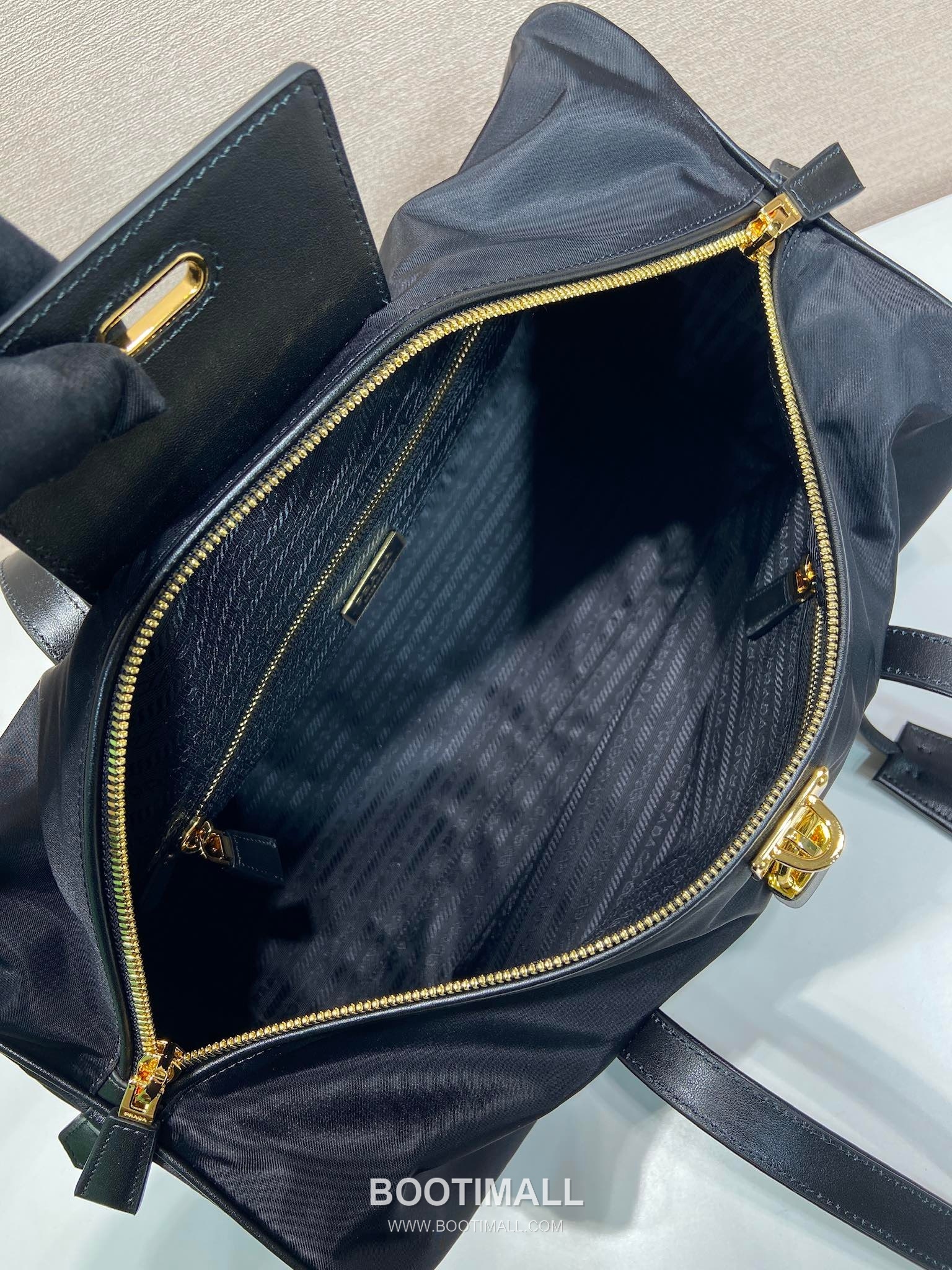 Prada Travel Duffel Bag with Leather Trim and Lock Detail 프라다 레더 트림 락 디테일 트래블 더플백 1BB135 40cm 9