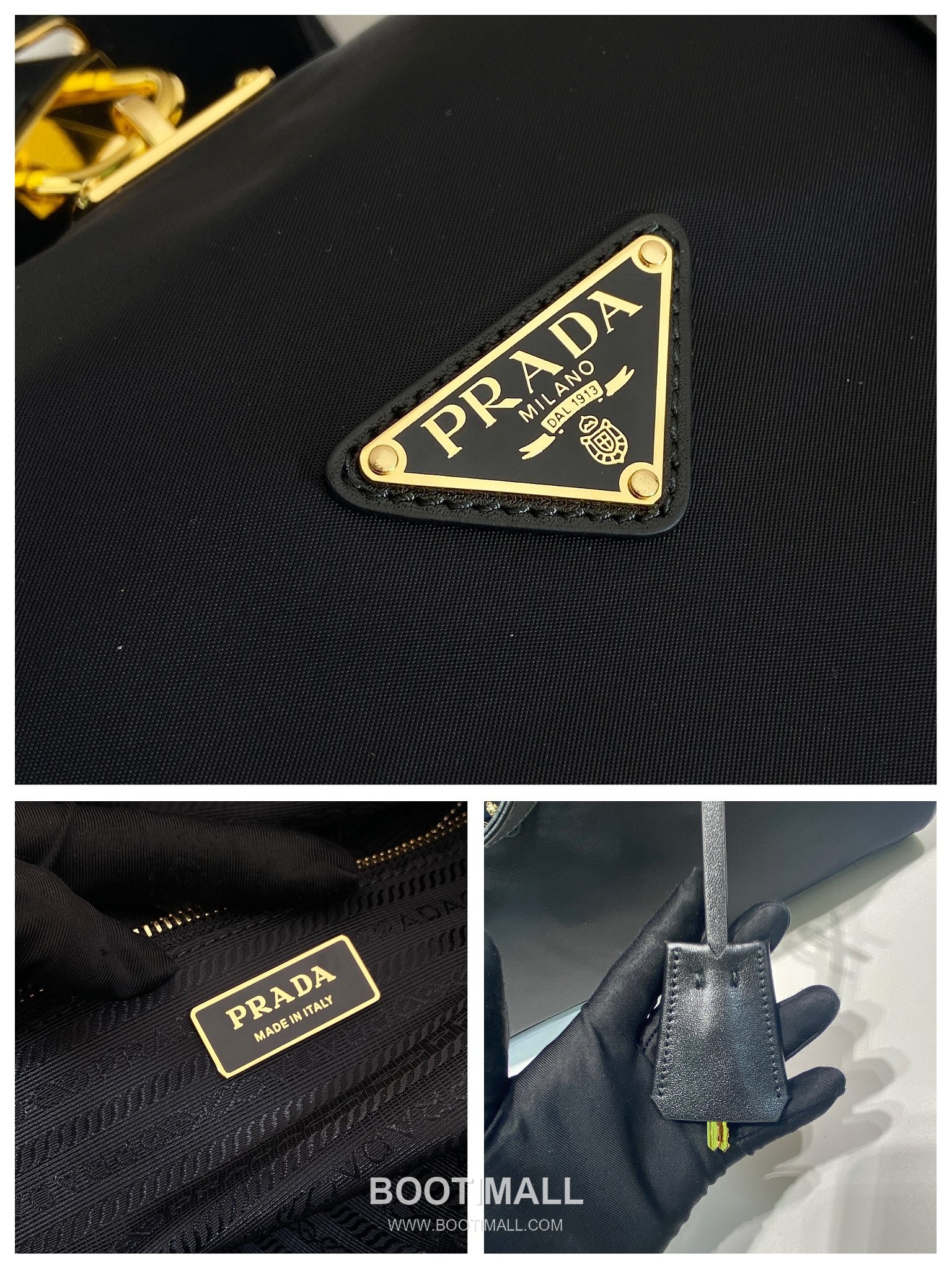 Prada Travel Duffel Bag with Leather Trim and Lock Detail 프라다 레더 트림 락 디테일 트래블 더플백 1BB135 40cm 10