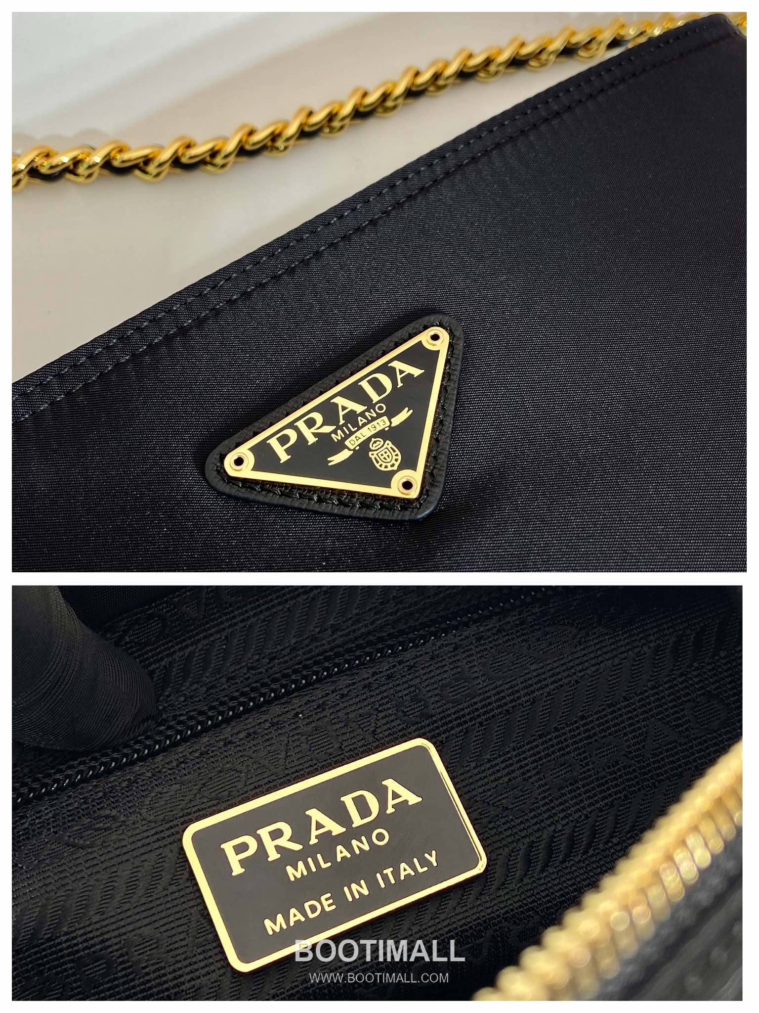 Prada Quilted Nylon Chain Hobo Bag with Vintage Style 프라다 퀼팅 나일론 체인 빈티지 호보백 1BD645 25cm 9