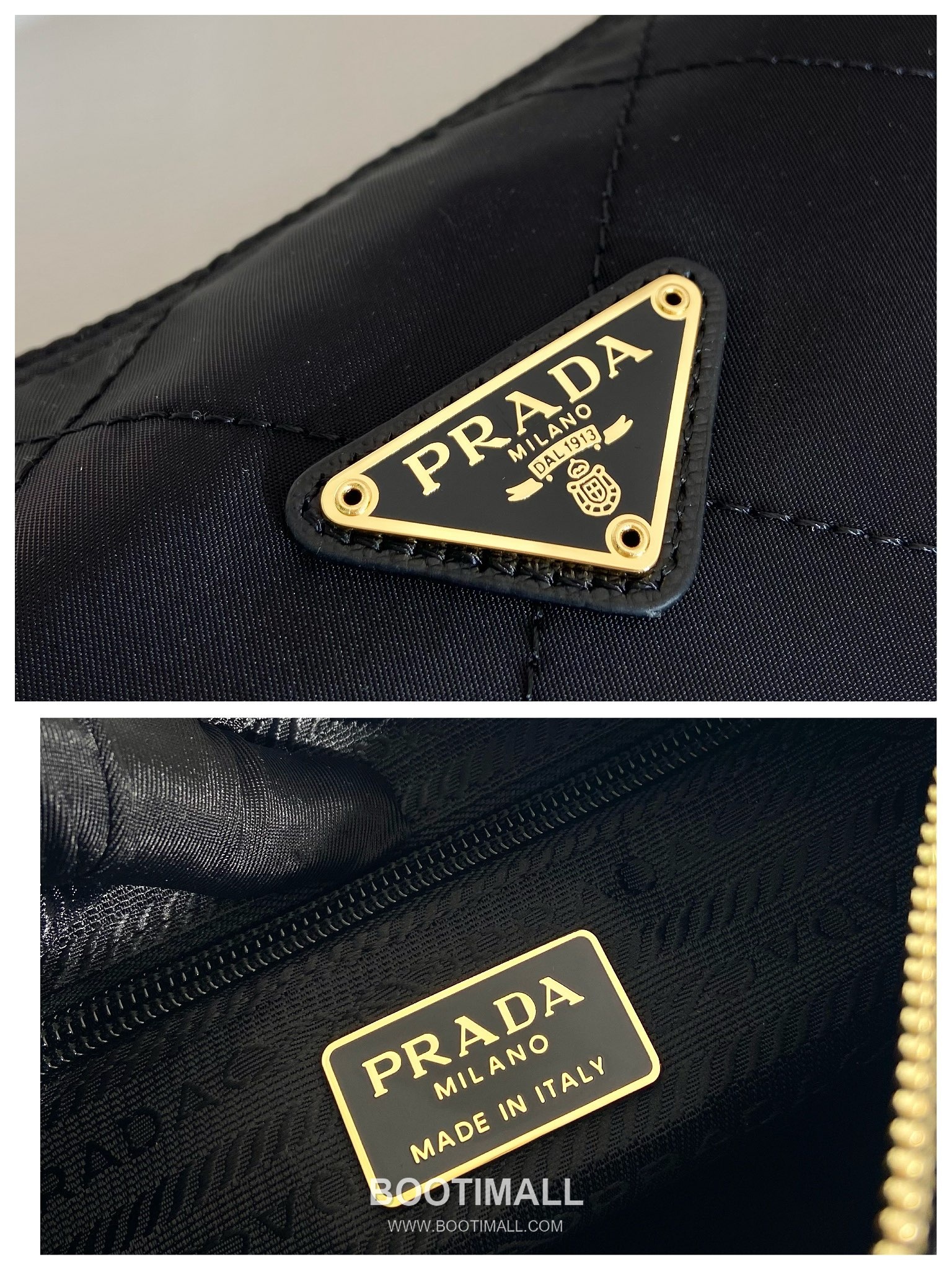 Prada Quilted Nylon Chain Hobo Bag Vintage Style 프라다 퀼팅 나일론 체인 빈티지 호보백 1BD646 22cm 9