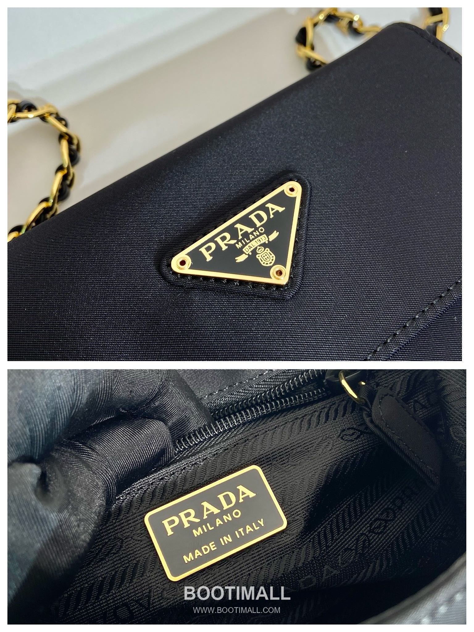 Prada Nylon Chain Mini Crossbody Bag Vintage Style 프라다 나일론 체인 빈티지 미니 크로스백 1BD648 18cm 10