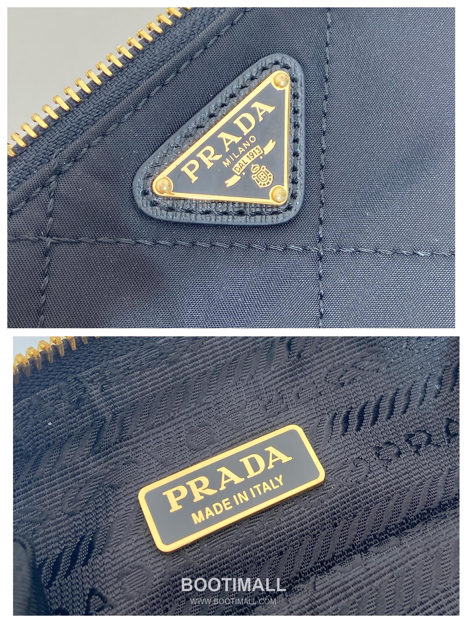 Prada Re-Nylon Quilted Hobo Bag with Chain Handle and Triangle Logo 프라다 리나일론 퀼팅 체인핸들 삼각로고 호보백 1NL054 24.5cm 10