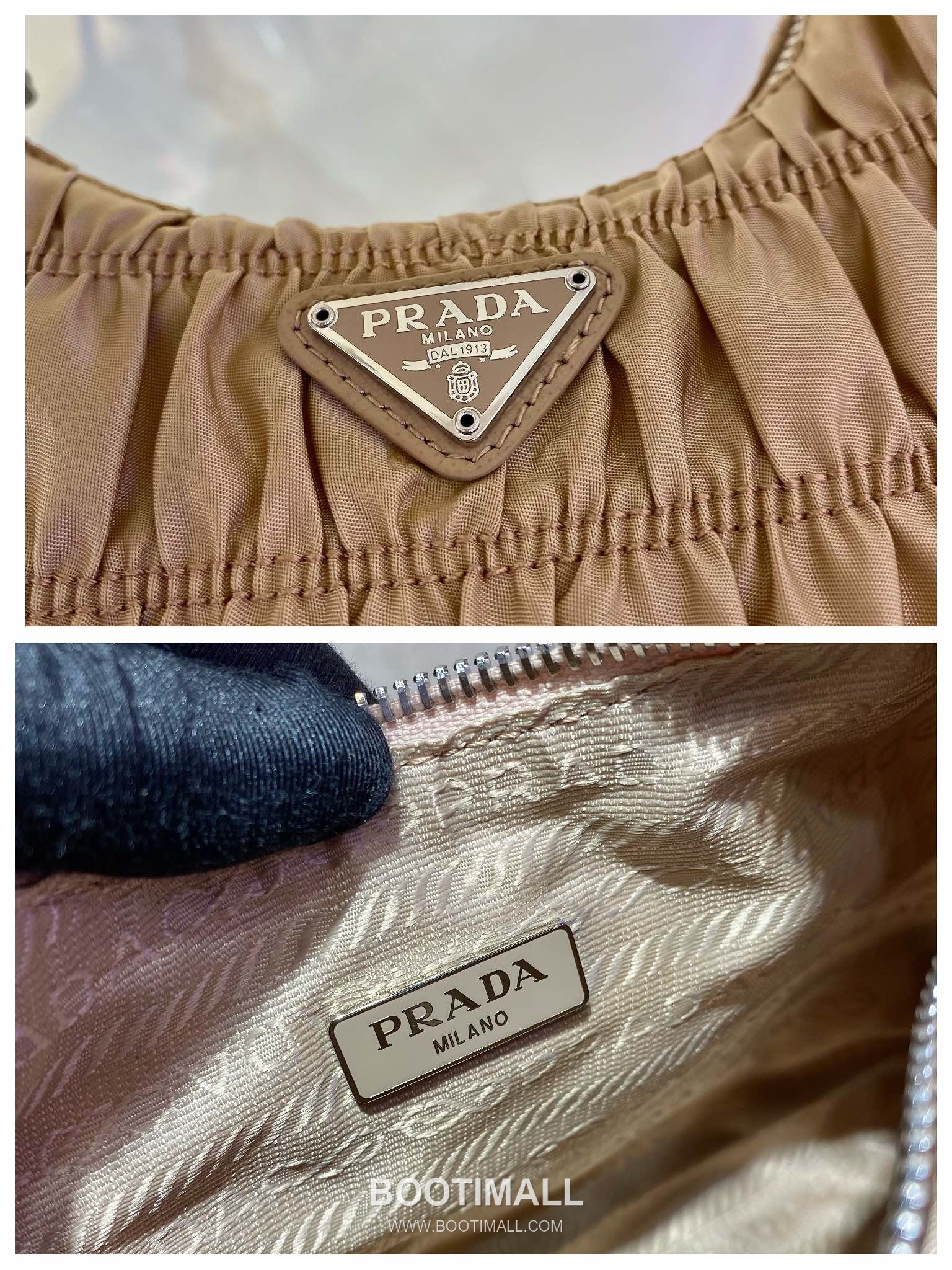 Prada Nylon Pleated Hobo Bag with Minimal Design 프라다 나일론 플리츠 미니멀 호보백 1NE204 22cm 8