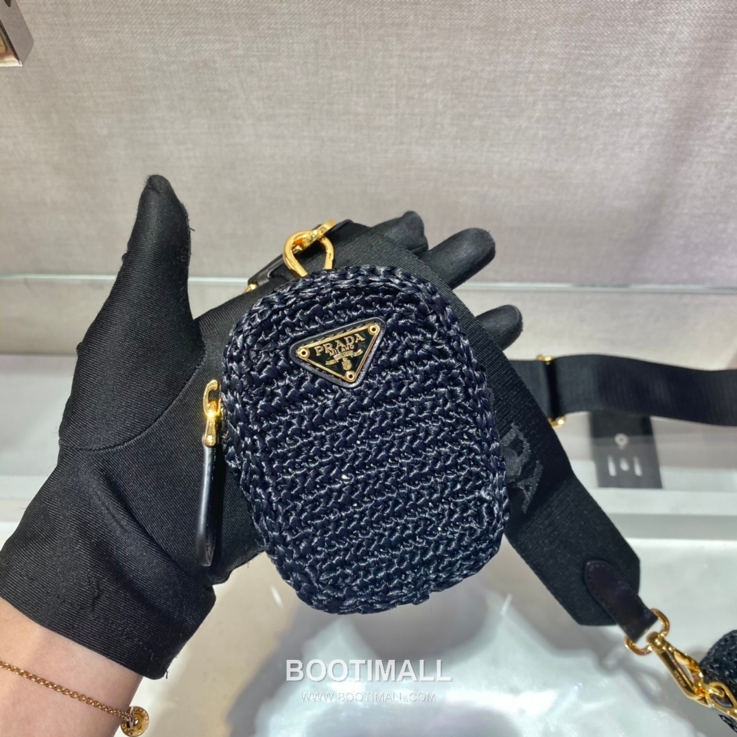 Prada Woven Raffia Three Way Shoulder Bag with Mini Pouch 프라다 라피아 위빙 미니파우치 포함 3WAY 숄더백 1BH204 23cm 6