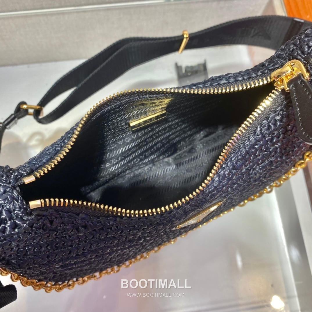 Prada Woven Raffia Three Way Shoulder Bag with Mini Pouch 프라다 라피아 위빙 미니파우치 포함 3WAY 숄더백 1BH204 23cm 8
