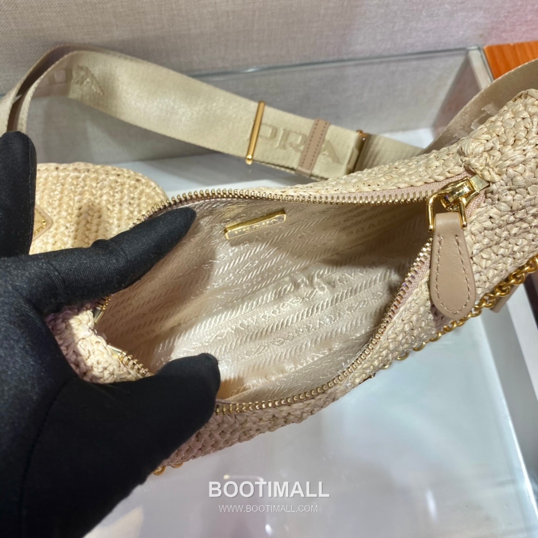 Prada Woven Raffia Three Way Shoulder Bag with Mini Pouch 프라다 라피아 위빙 미니파우치 포함 3WAY 숄더백 1BH204 23cm 8