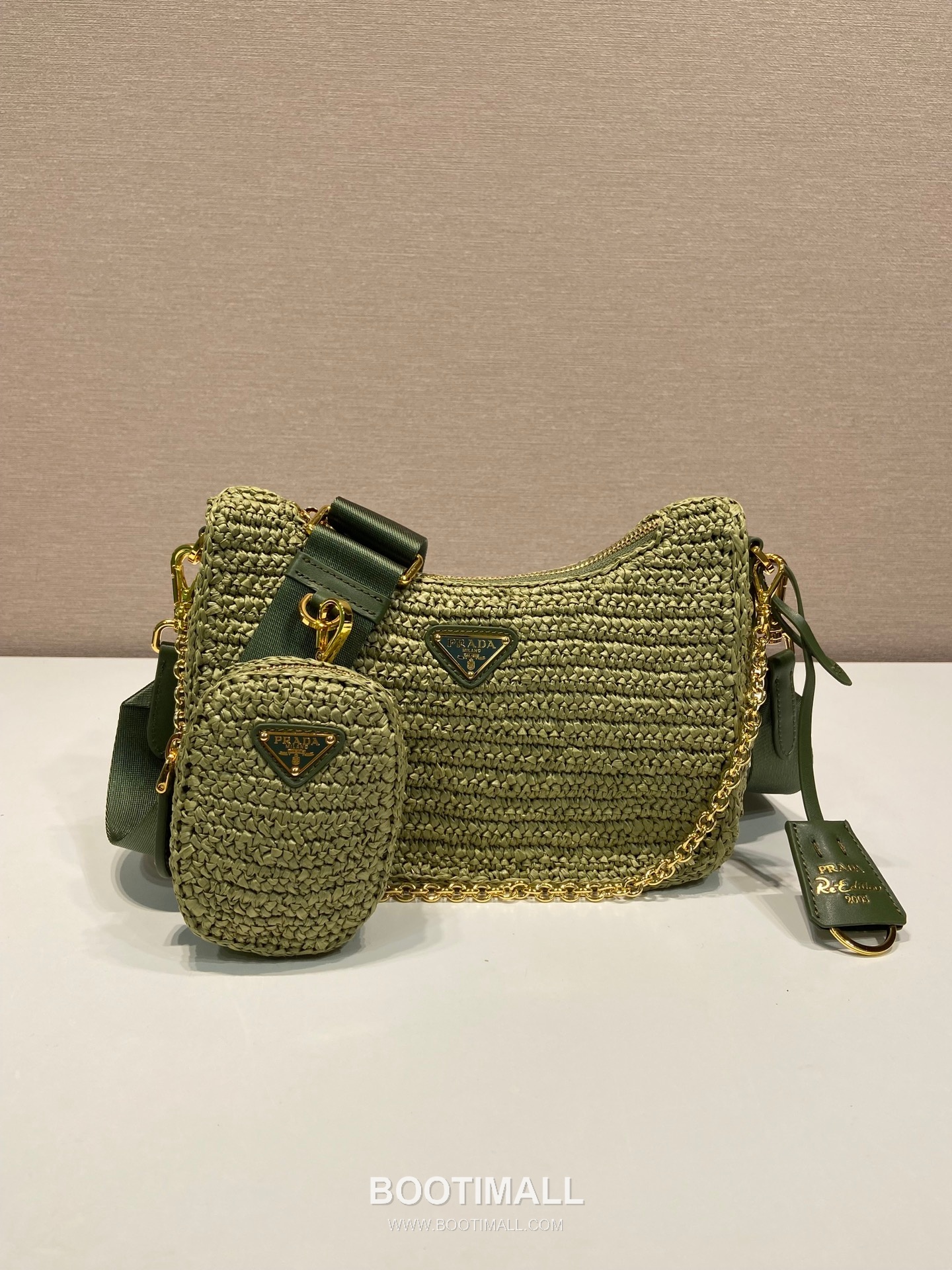 Prada Woven Raffia Three Way Shoulder Bag with Mini Pouch 프라다 라피아 위빙 미니파우치 포함 3WAY 숄더백 1BH204 23cm 1