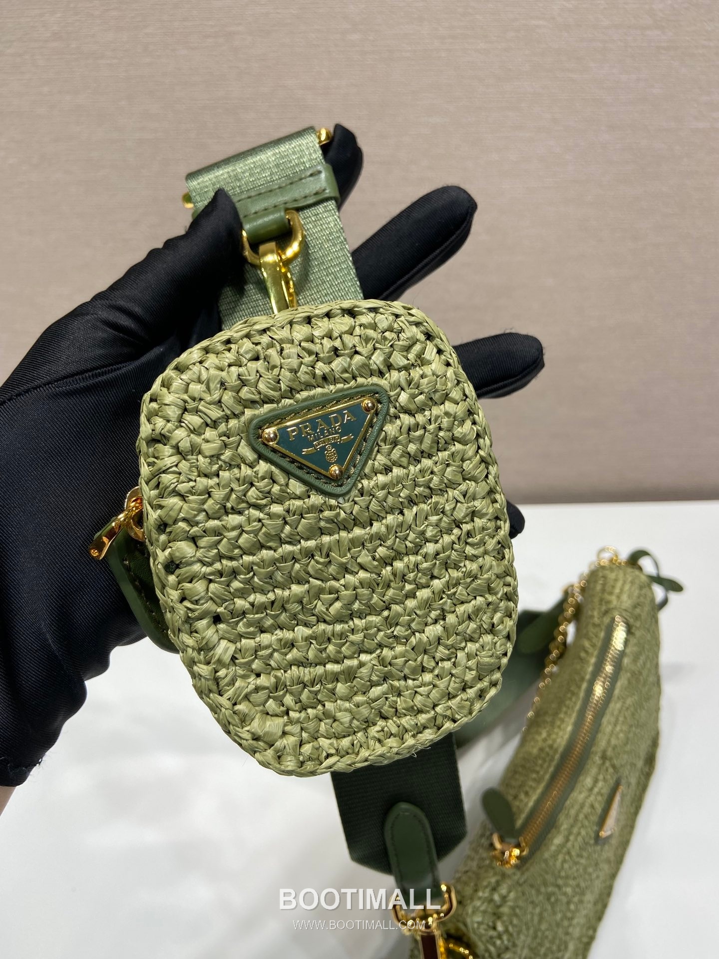 Prada Woven Raffia Three Way Shoulder Bag with Mini Pouch 프라다 라피아 위빙 미니파우치 포함 3WAY 숄더백 1BH204 23cm 5