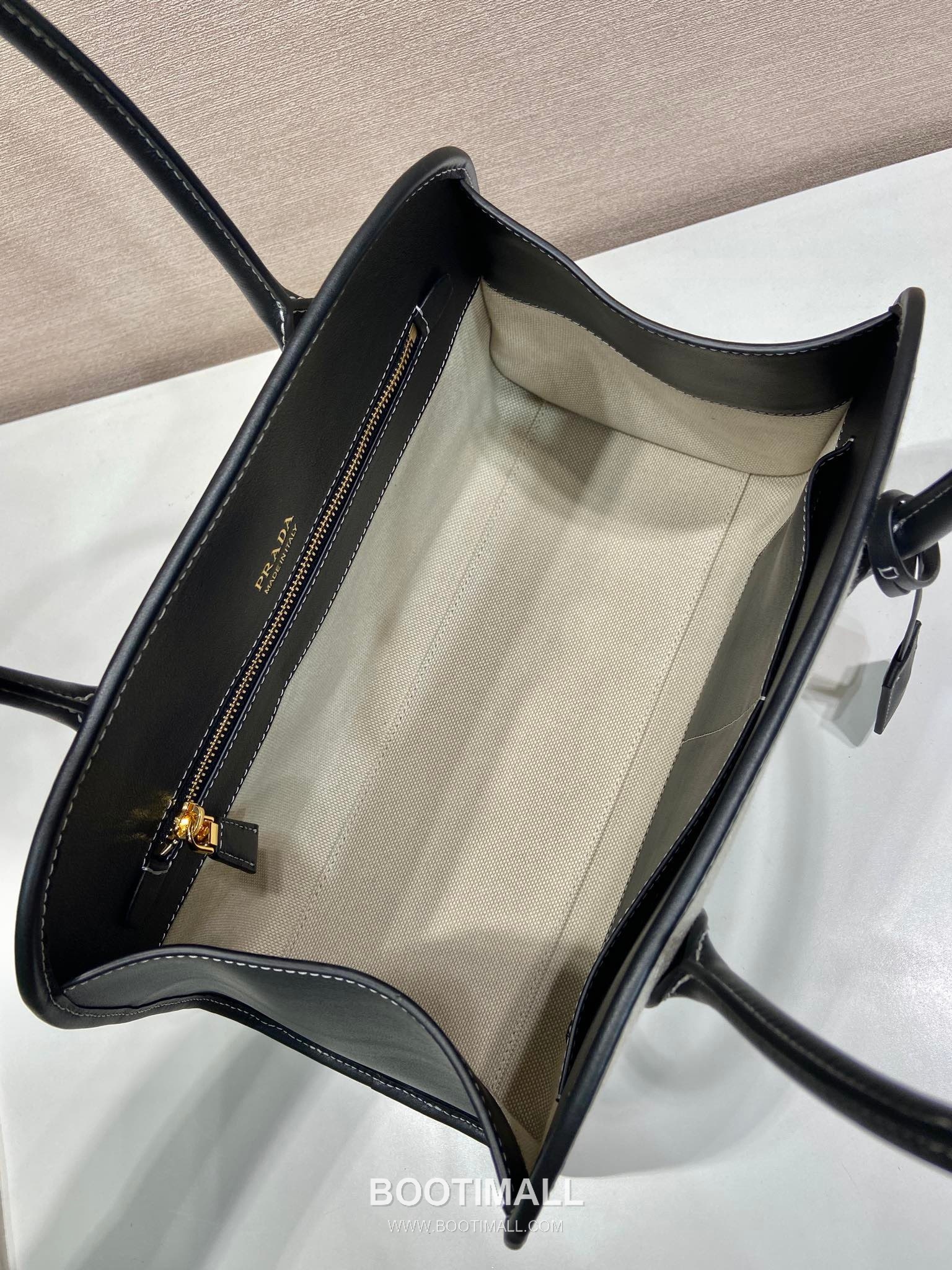 Prada Calfskin Linen Blend Oversize Tote Bag with Minimal Design 프라다 카프스킨 린넨 블렌드 오버사이즈 미니멀 토트백 1BG572 35cm 8