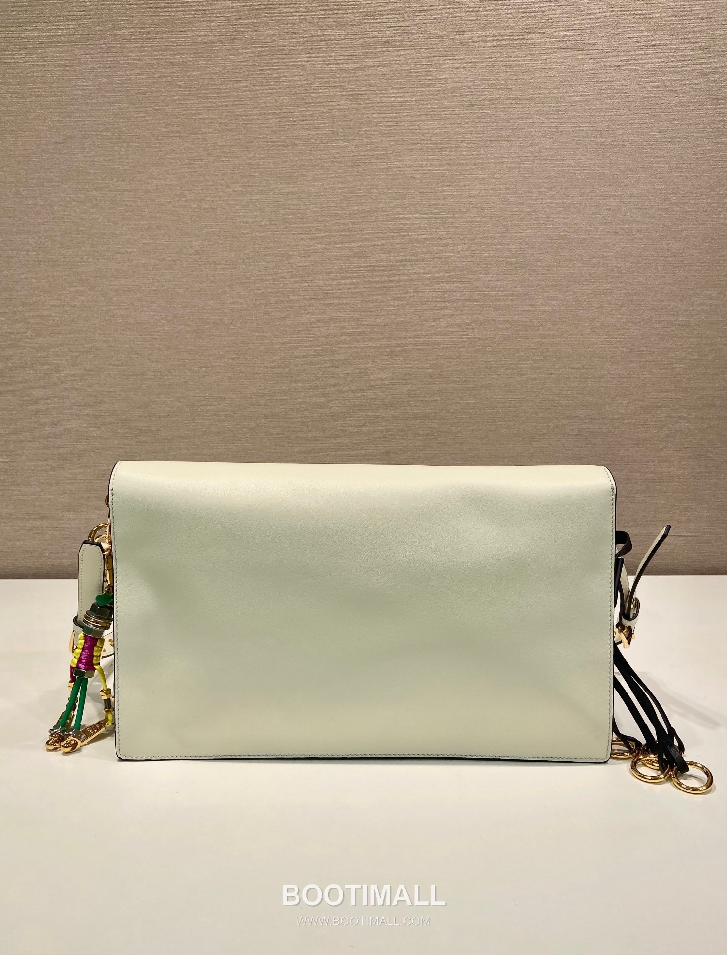 Prada Soft Sound Calfskin Shoulder Bag with Dual Compartment and Charm Detail 프라다 소프트 사운드 카프스킨 더블컴파트먼트 참 숄더백 1BD378 35cm 5