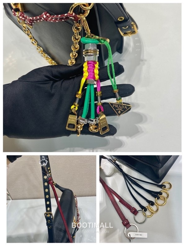 Prada Soft Sound Calfskin Shoulder Bag with Dual Compartment and Charm Detail 프라다 소프트 사운드 카프스킨 더블컴파트먼트 참 숄더백 1BD379 24cm 9