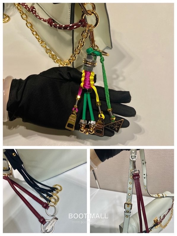 Prada Soft Sound Calfskin Shoulder Bag with Dual Compartment and Charm Detail 프라다 소프트 사운드 카프스킨 더블컴파트먼트 참 숄더백 1BD379 24cm 9