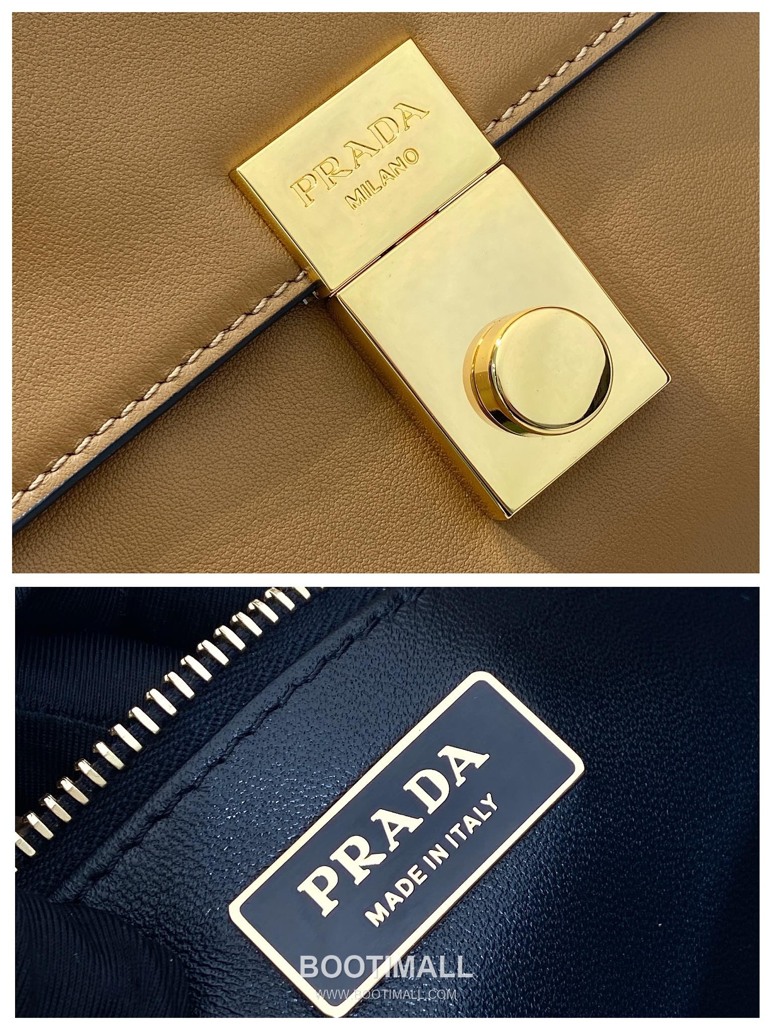 Prada Soft Sound Calfskin Shoulder Bag with Dual Compartment and Charm Detail 프라다 소프트 사운드 카프스킨 더블컴파트먼트 참 숄더백 1BD378 35cm 10
