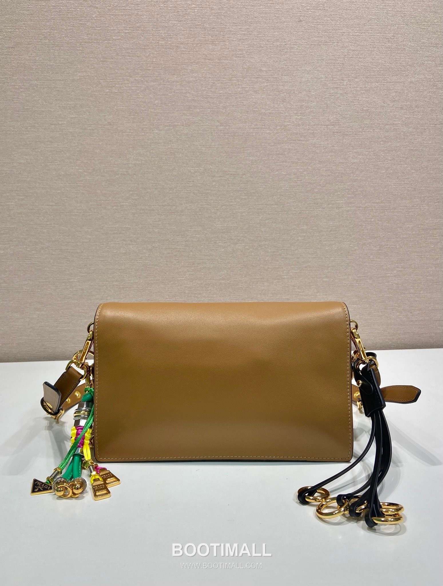 Prada Soft Sound Calfskin Shoulder Bag with Dual Compartment and Charm Detail 프라다 소프트 사운드 카프스킨 더블컴파트먼트 참 숄더백 1BD379 24cm 4
