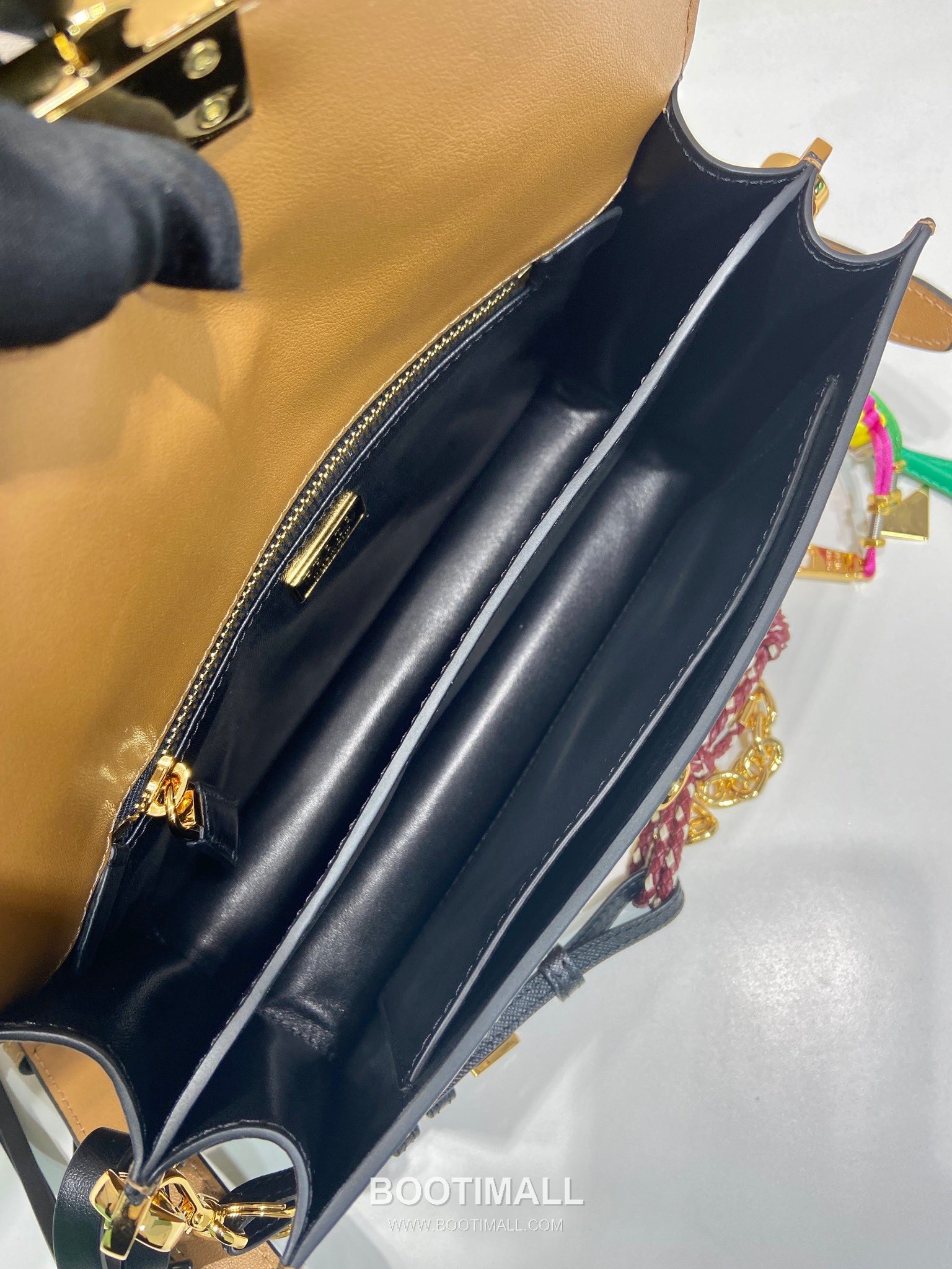 Prada Soft Sound Calfskin Shoulder Bag with Dual Compartment and Charm Detail 프라다 소프트 사운드 카프스킨 더블컴파트먼트 참 숄더백 1BD379 24cm 8