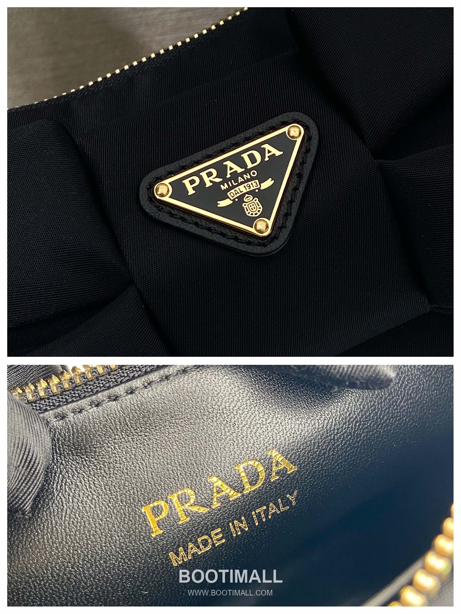 Prada Padded Nylon and Lambskin Bucket Bag with Oversize Bow Detail 프라다 패디드 나일론 램스킨 오버사이즈 보우 버킷백 1BA359 18cm 9