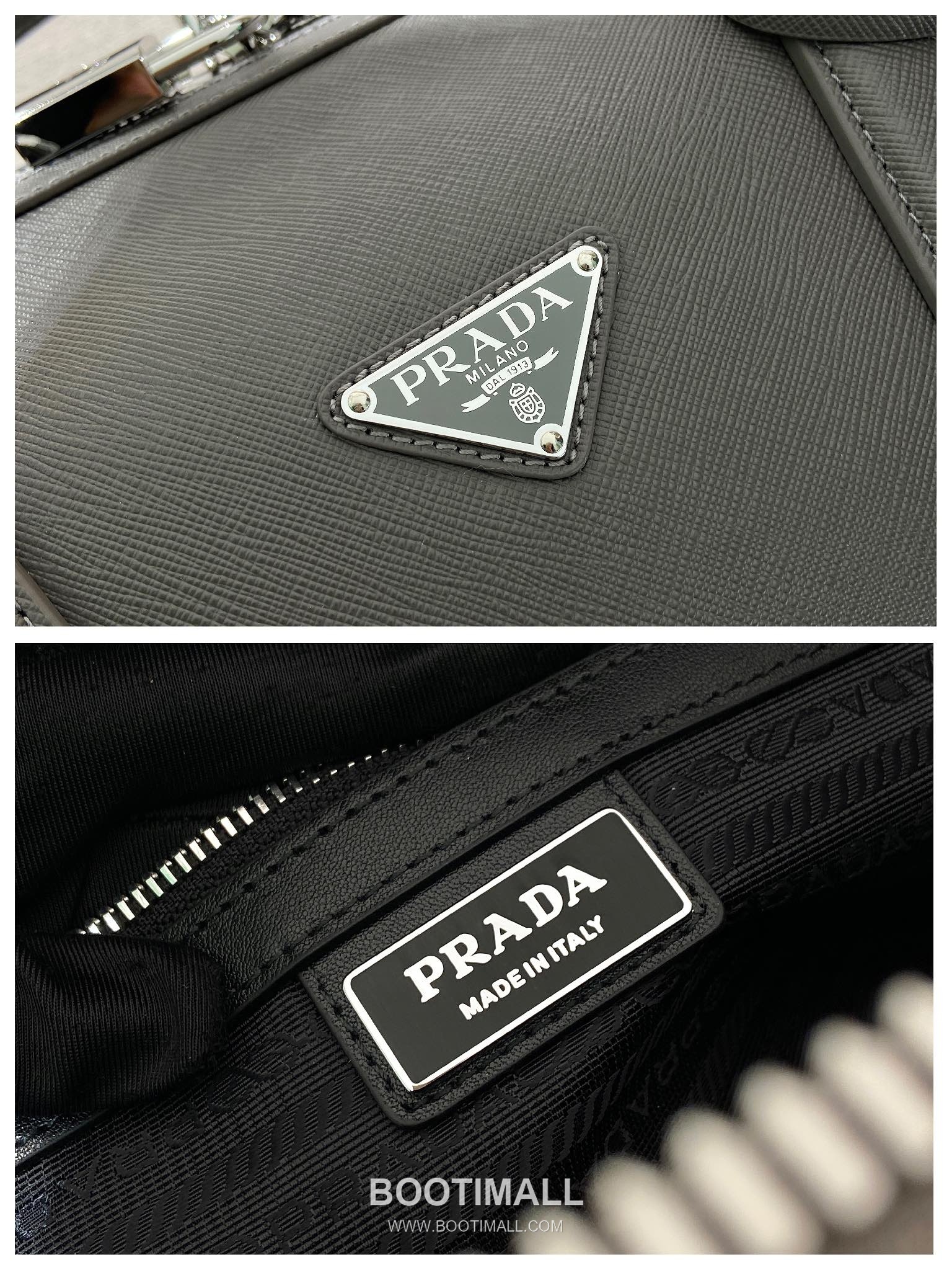 Prada Saffiano Leather Travel Duffle Bag with Wrap Zip and Metal Lock Detail 프라다 사피아노 레더 랩지퍼 메탈락 더플백 2VC018 50cm 9