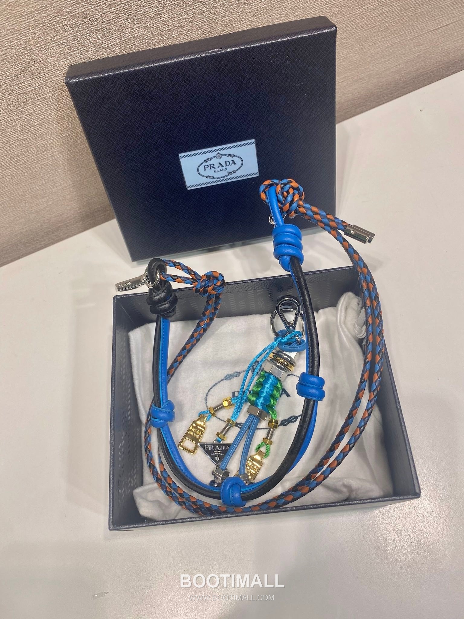 Prada Handwoven Textile Charm with Hook and Ring Detail 프라다 핸드우븐 텍스타일 훅앤링 참 장식 2TT222 10cm 14