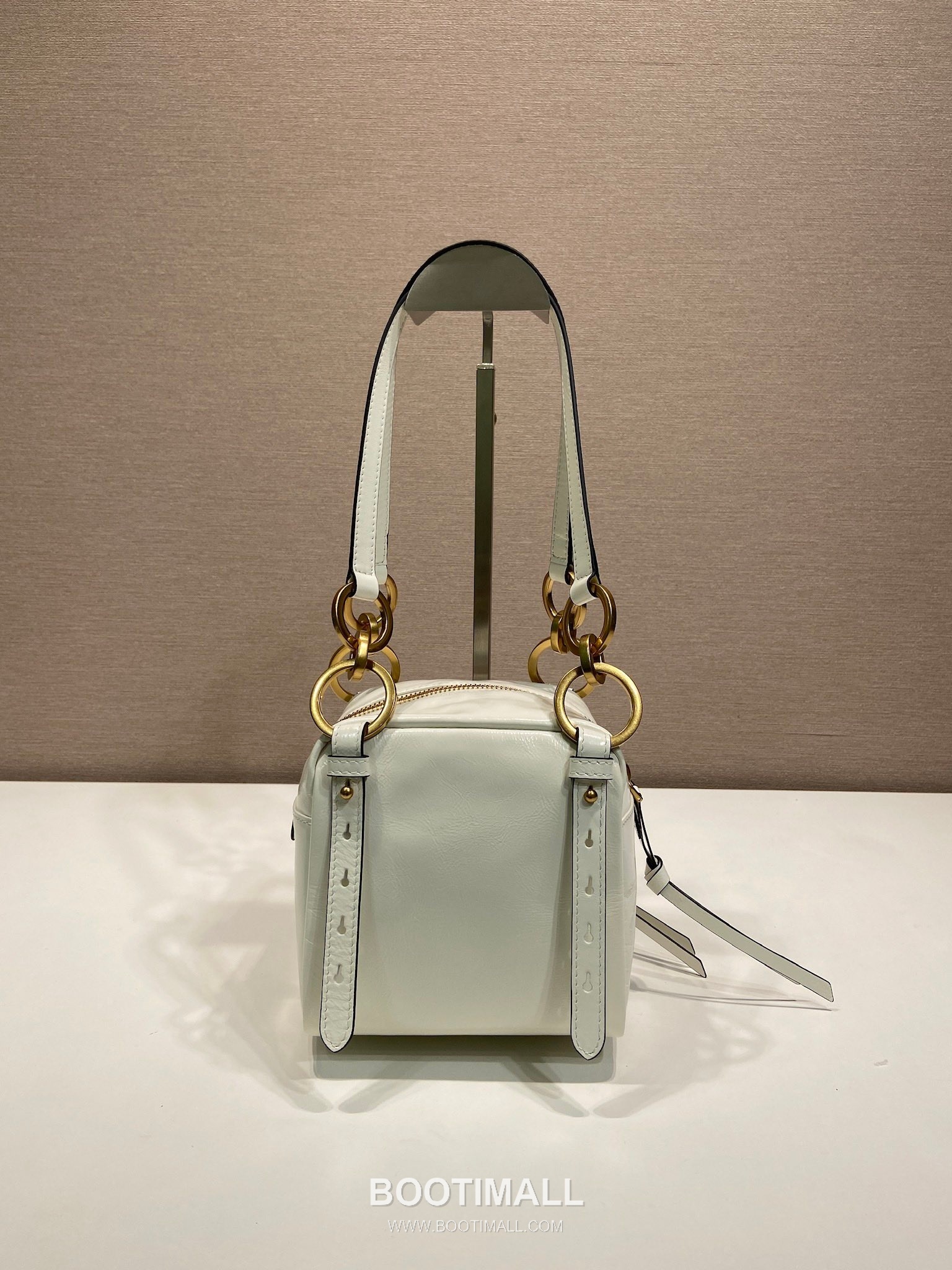 Prada Oiled Wax Calfskin Mini Top Handle Bag with Vintage Metal Hardware and Zip Pocket Detail 프라다 오일왁스 카프스킨 빈티지메탈 지퍼포켓 미니 토트백 1BB137 14cm 3