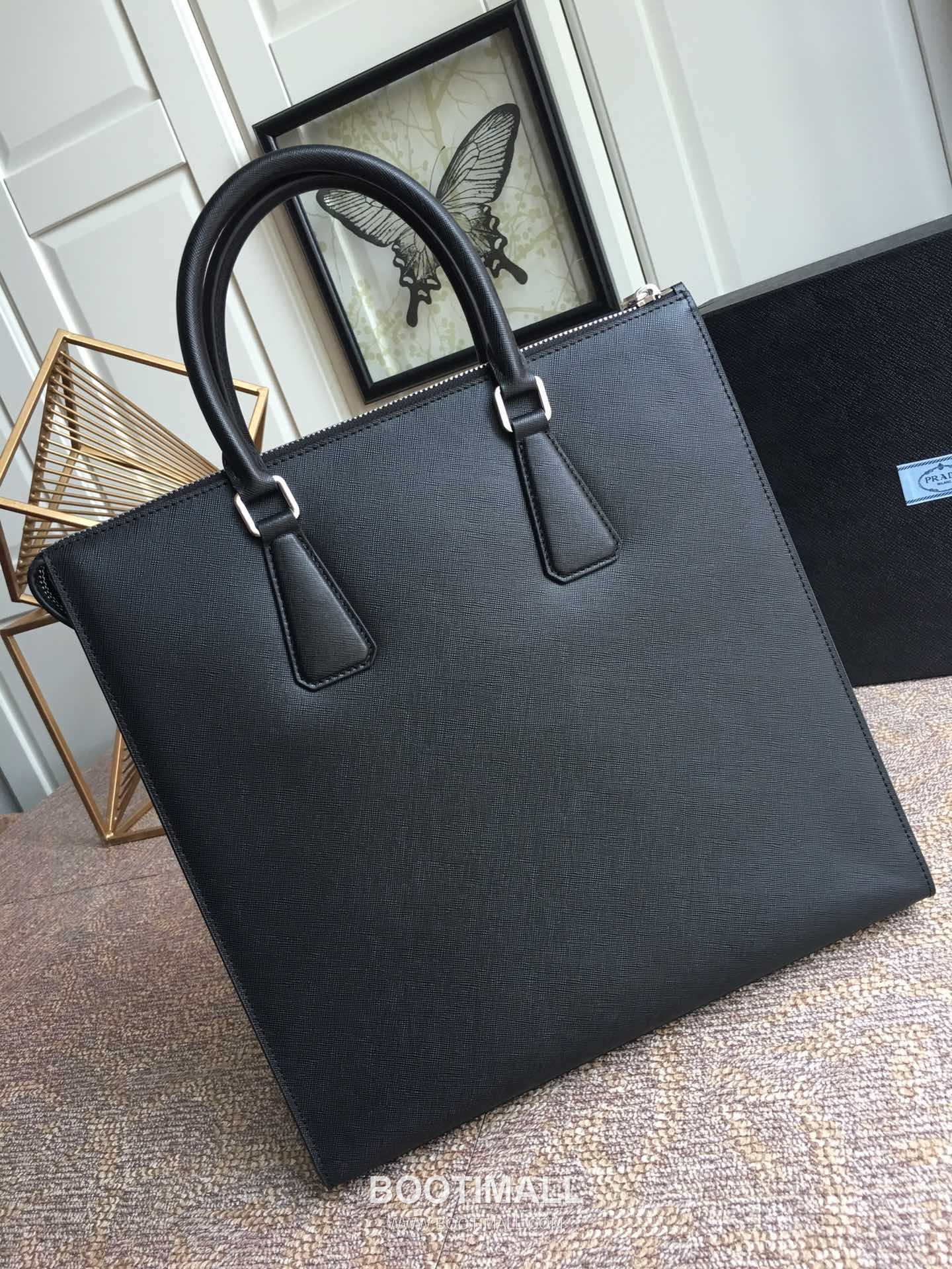 Prada Crossgrain Calfskin Tote Bag with Triangle Logo Detail 프라다 크로스그레인 카프스킨 삼각로고 토트백 1079 34cm 6