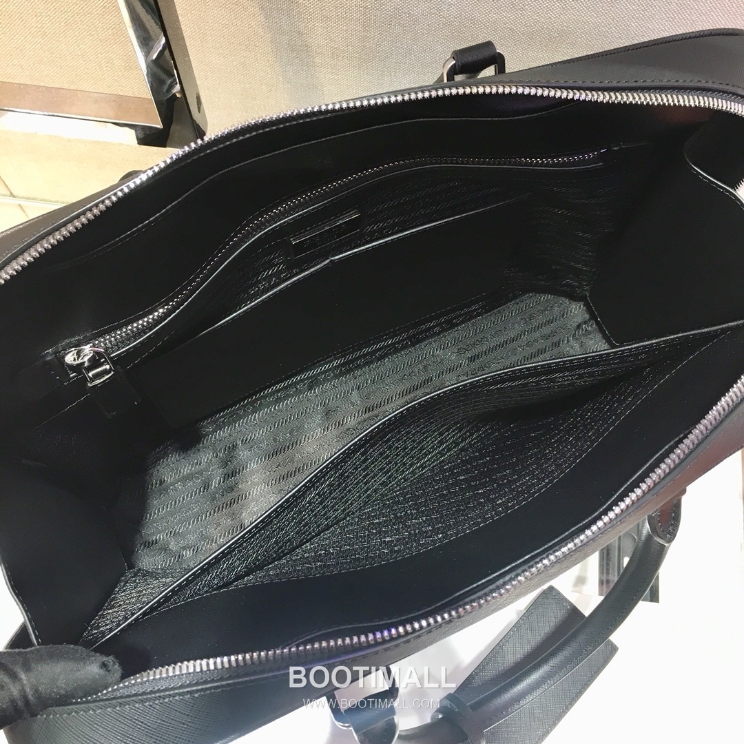 Prada Saffiano Calfskin Briefcase with Dual Handle and Zip Compartment Detail 프라다 사피아노 카프스킨 더블핸들 지퍼컴파트먼트 브리프케이스 2VE016 38cm 8