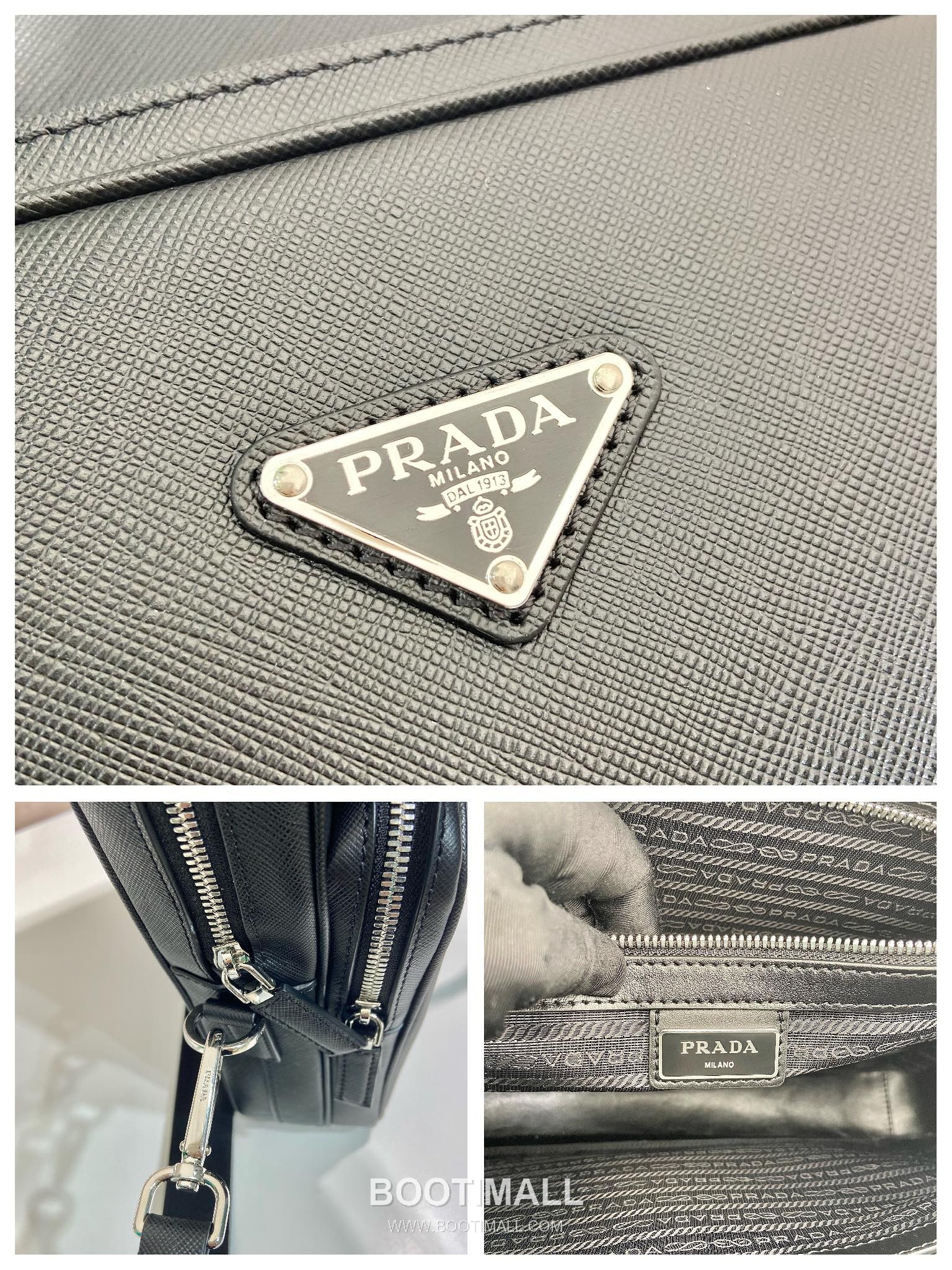 Prada Saffiano Calfskin Briefcase with Front Pocket and Detachable Strap Detail 프라다 사피아노 카프스킨 프론트포켓 탈부착스트랩 브리프케이스 2VE021 37cm 9