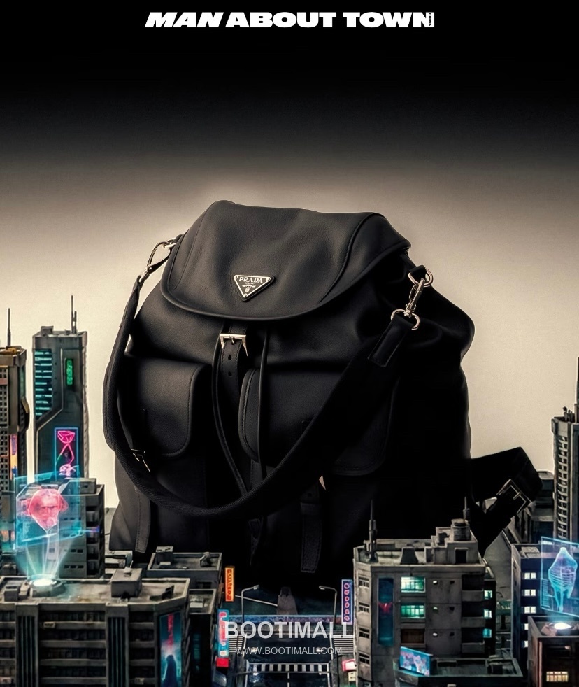 Prada Re-Nylon and Lambskin Backpack with Detachable Strap and Dual Use Detail 프라다 리나일론 램스킨 탈부착스트랩 투웨이 백팩 2VZ110A 34cm 3