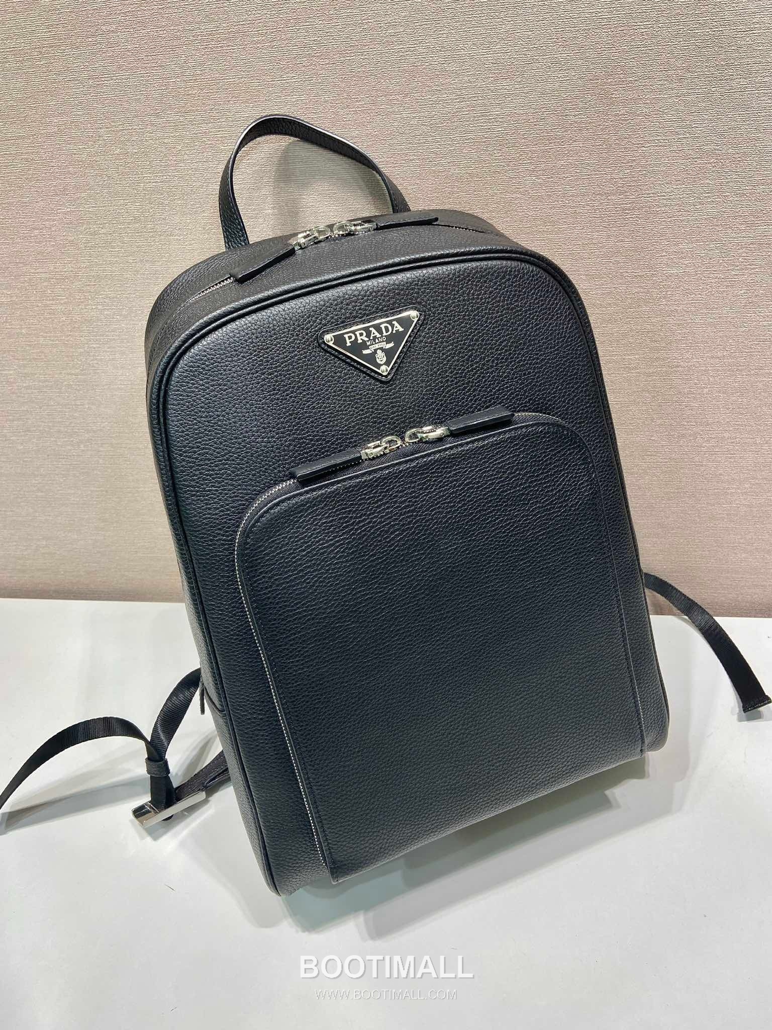 Prada Deer Grain Calfskin Backpack with Front Pocket and Dual Zip Detail 프라다 디어그레인 카프스킨 프론트포켓 더블지퍼 백팩 2VZ102 30cm 3