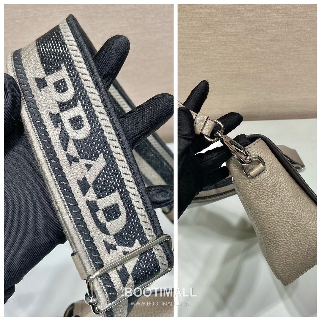Prada Deer Grain Calfskin Shoulder Bag with Dual Detachable Strap and Logo Detail 프라다 디어그레인 카프스킨 더블스트랩 로고 숄더백 1BD314 23cm 6