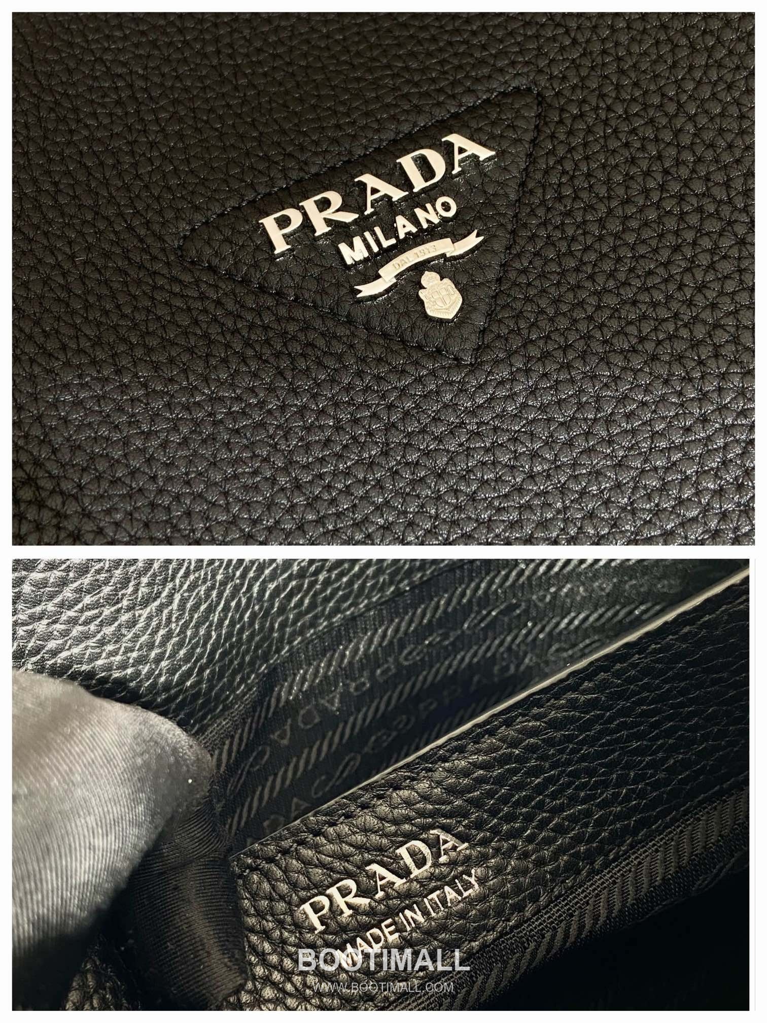 Prada Deer Grain Calfskin Shoulder Bag with Dual Detachable Strap and Multi Compartment Detail 프라다 디어그레인 카프스킨 더블스트랩 멀티수납 숄더백 1BC145 23cm 9
