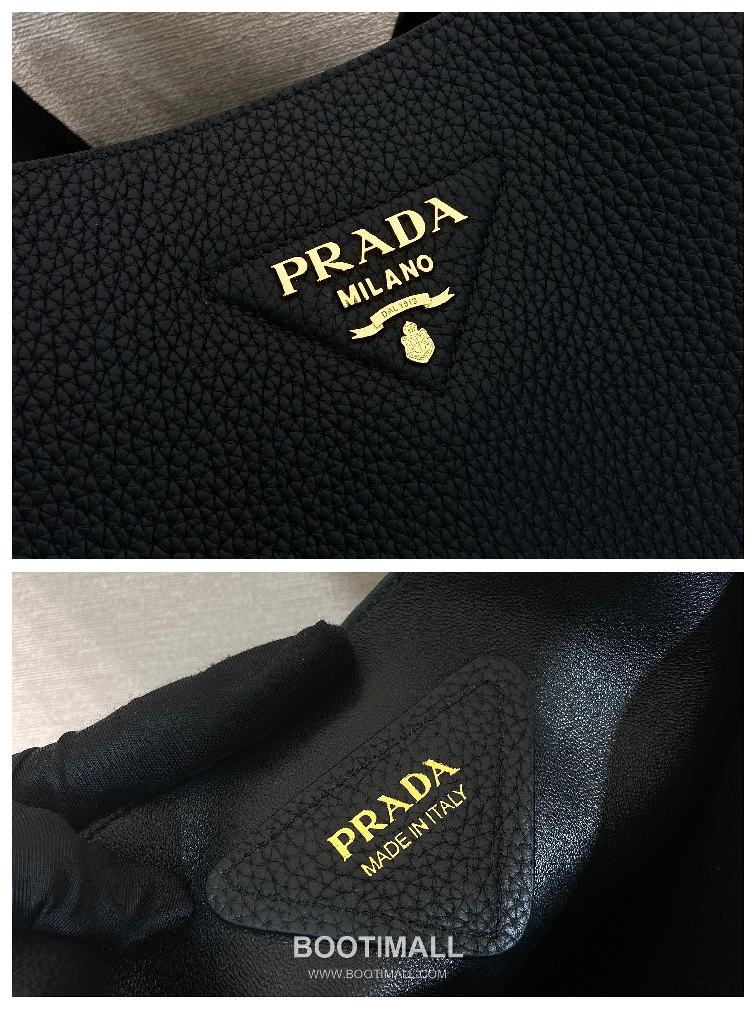 Prada Calfskin Tote Bag with Lambskin Lining and Gold Hardware Detail 프라다 카프스킨 램스킨라이닝 골드하드웨어 토트백 1BG338 32cm 9