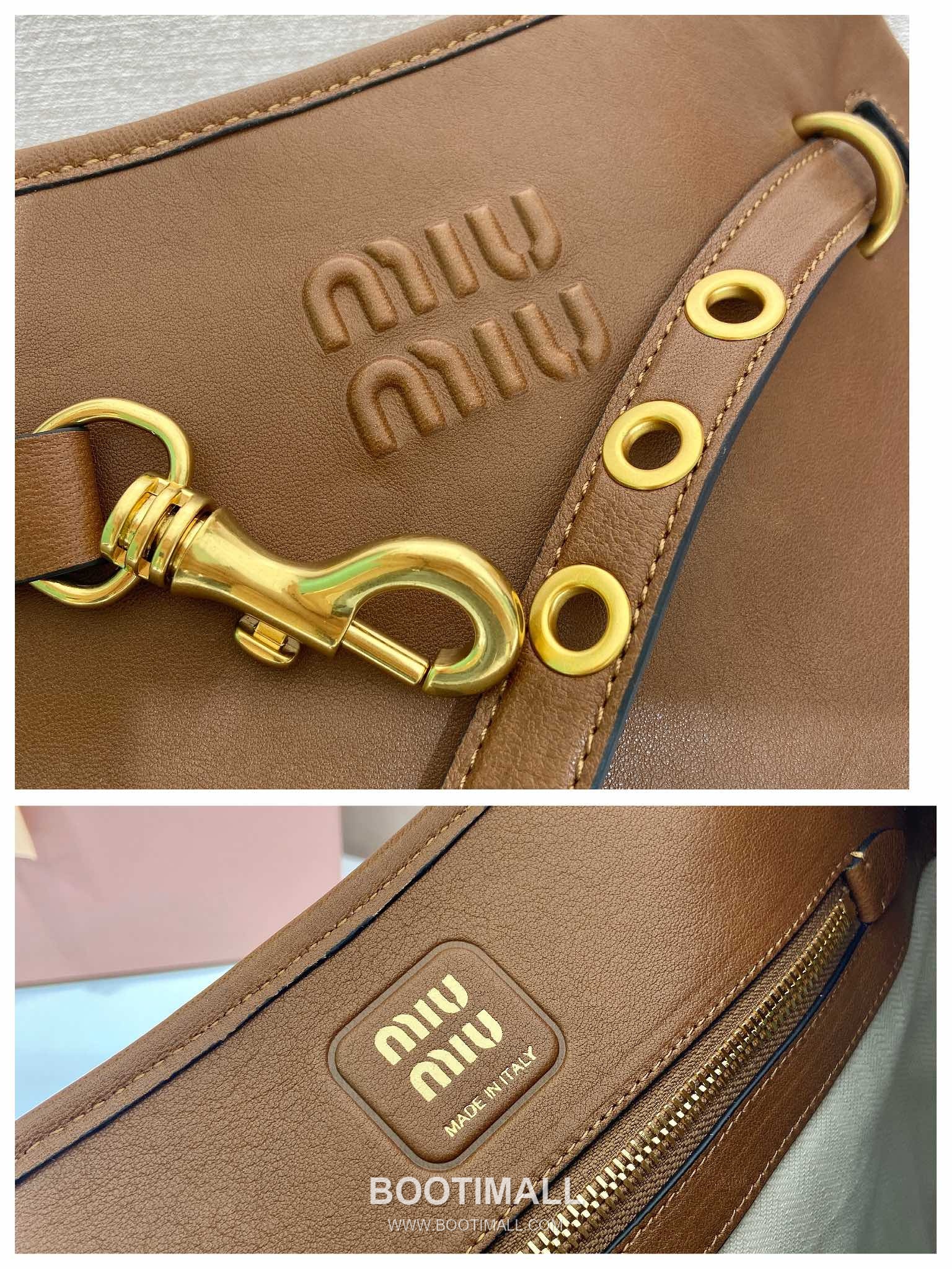 Prada Aventure Calfskin Bucket Bag with Vintage Gold Hardware and Logo Detail 프라다 아방튀르 카프스킨 빈티지골드로고 버킷백 5BE101 30cm 9