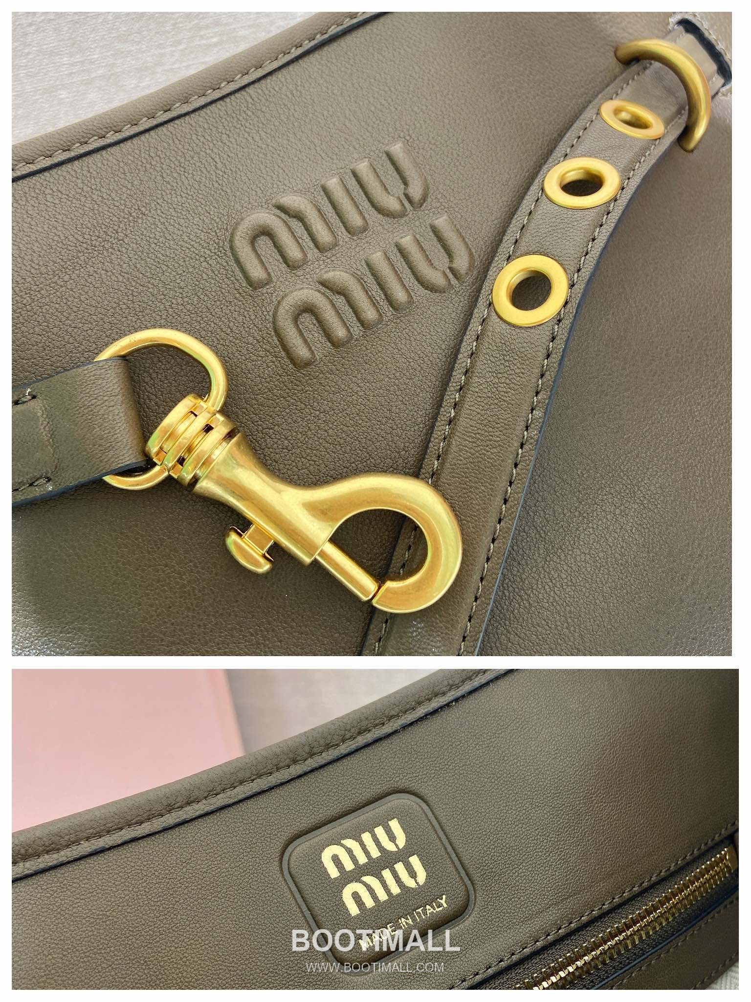 Prada Aventure Calfskin Bucket Bag with Vintage Gold Hardware and Logo Detail 프라다 아방튀르 카프스킨 빈티지골드로고 버킷백 5BE101 30cm 9