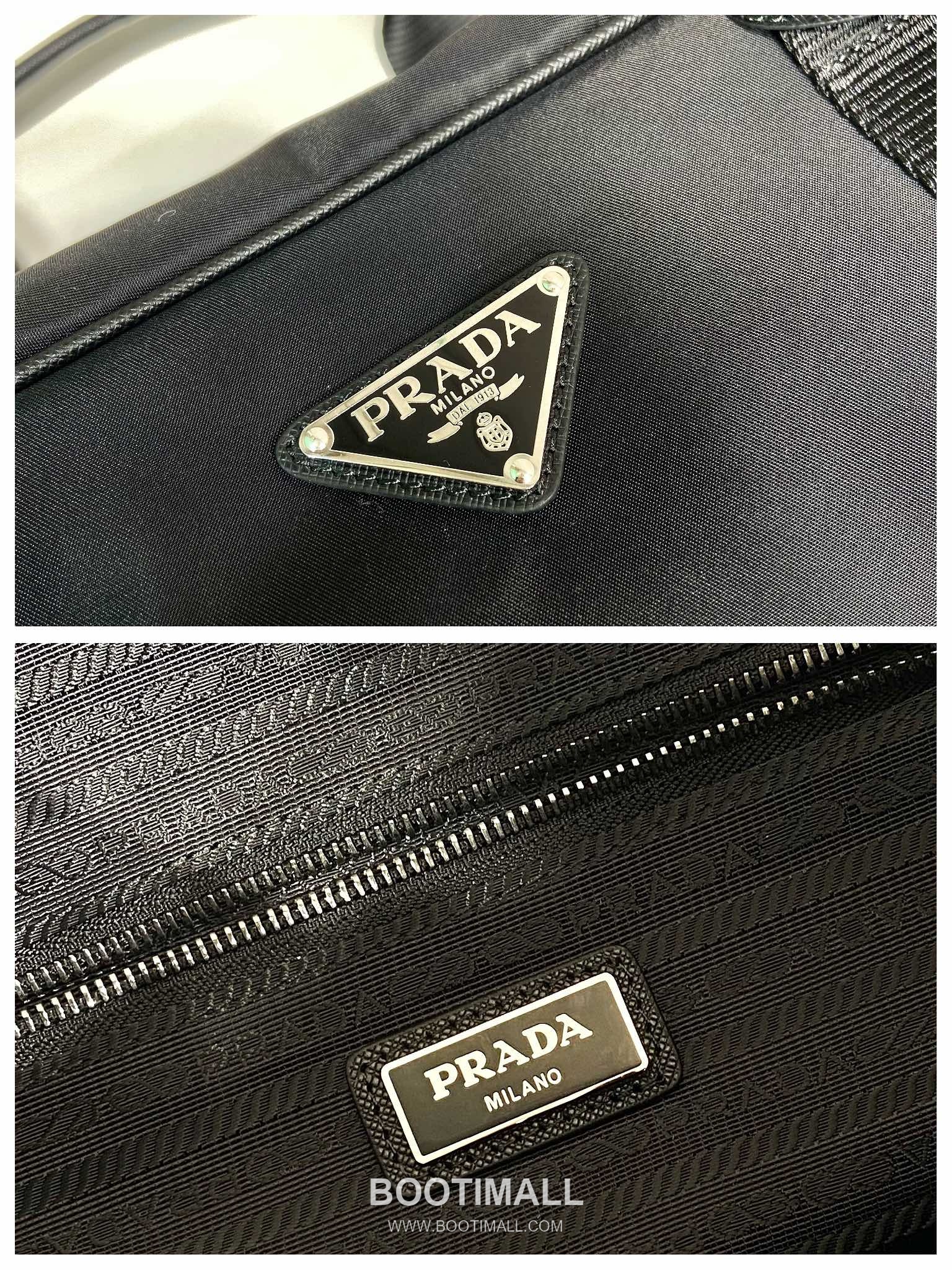 Prada Nylon and Crossgrain Calfskin Travel Bag with Triangle Logo and Detachable Strap 프라다 나일론 카프스킨 삼각로고 탈부착스트랩 트래블백 2VC796A 44cm 9