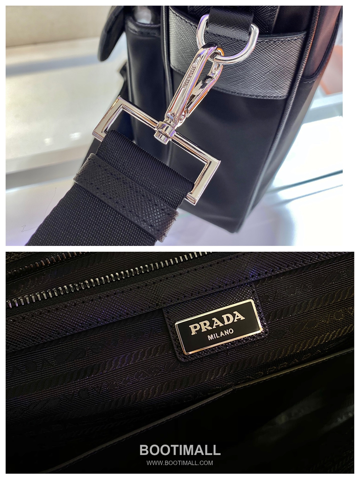 Prada Nylon Briefcase with Saffiano Leather Trim and Dual Front Pocket Detail 프라다 나일론 사피아노 트림 더블포켓 브리프케이스 2VE017 40cm 11