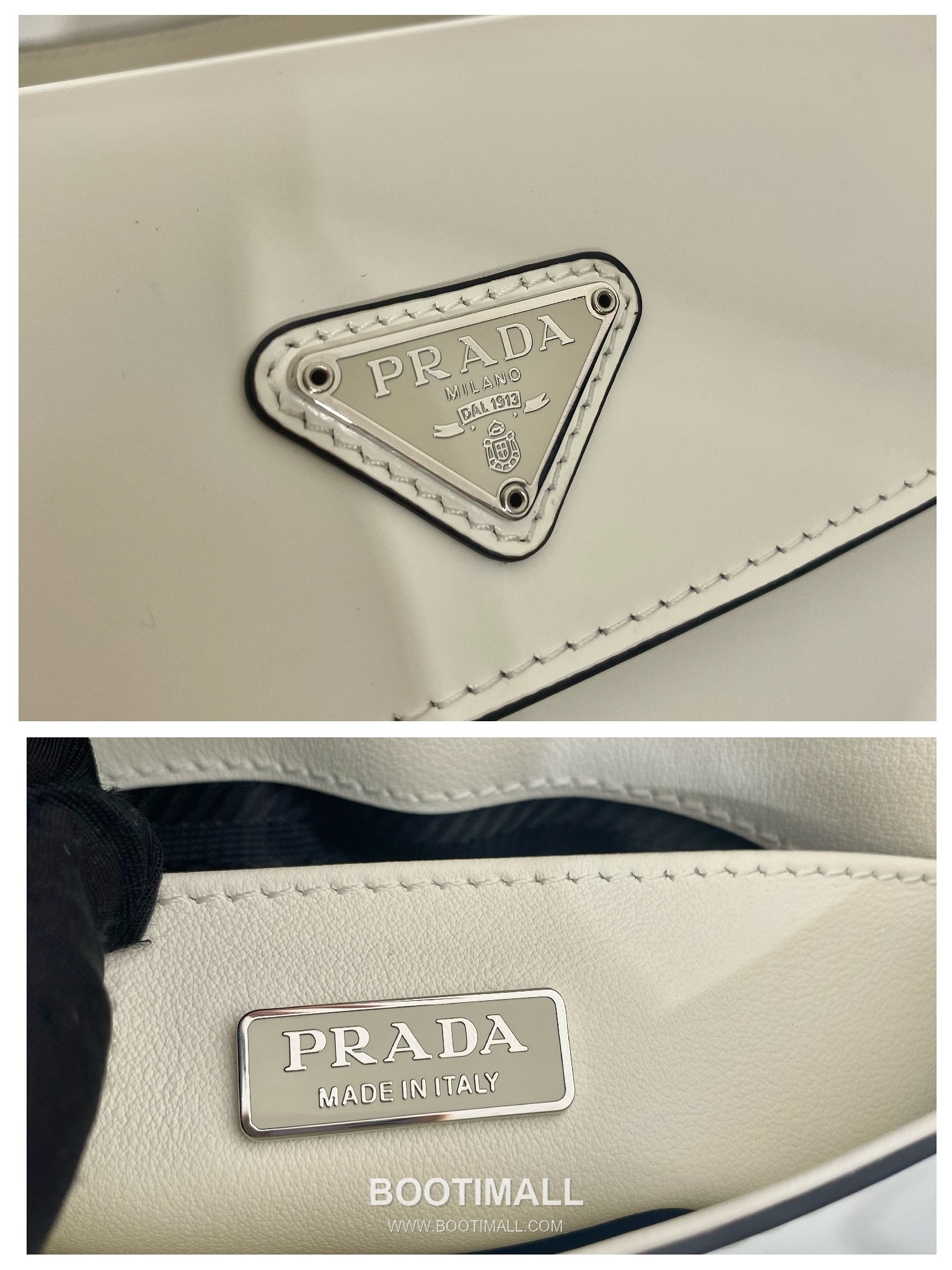 Prada Smooth Calfskin Flap Shoulder Bag with Vintage Curved Shape Detail 프라다 스무스 카프스킨 플랩 빈티지커브 숄더백 1BD311 23cm 6