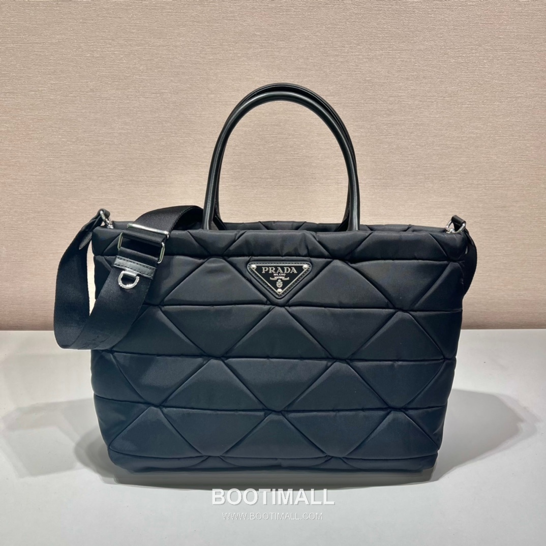Prada System Calfskin Tote Bag with Triangle Stitching and Detachable Strap Detail 프라다 시스템 카프스킨 삼각스티치 탈부착스트랩 토트백 1BG435 33cm 2