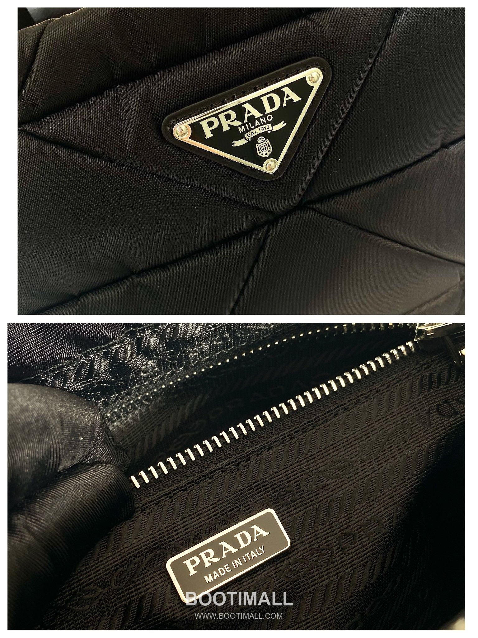 Prada System Calfskin Tote Bag with Triangle Stitching and Detachable Pouch Strap Detail 프라다 시스템 카프스킨 삼각스티치 파우치스트랩 토트백 1BG380 25cm 9
