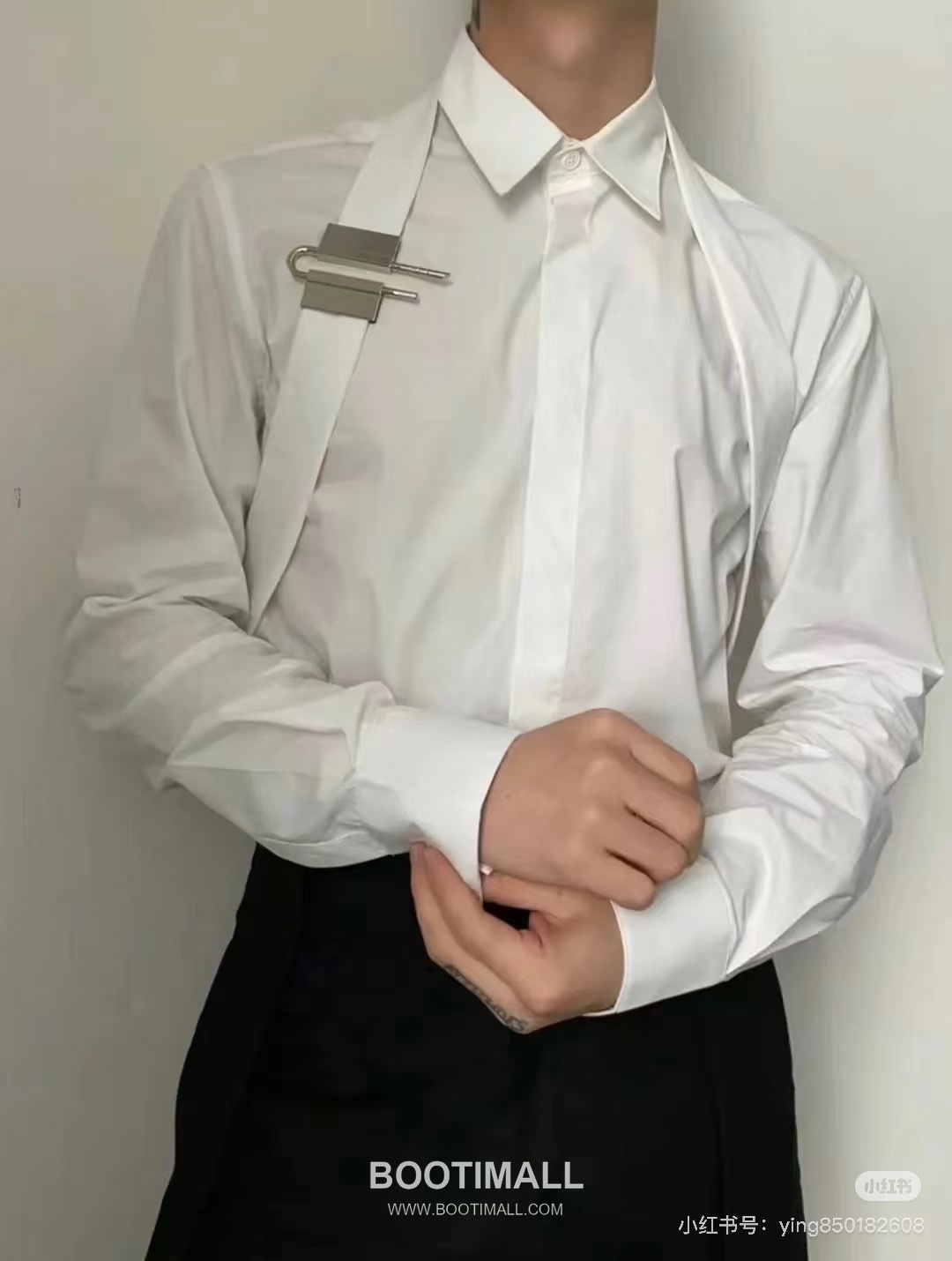 Givenchy 2026 S/S Cotton Poplin Long Sleeve Shirt with Metal Lock Detail 기븐치 2026SS 코튼 포플린 블랙 셔츠 메탈 락 디테일 1