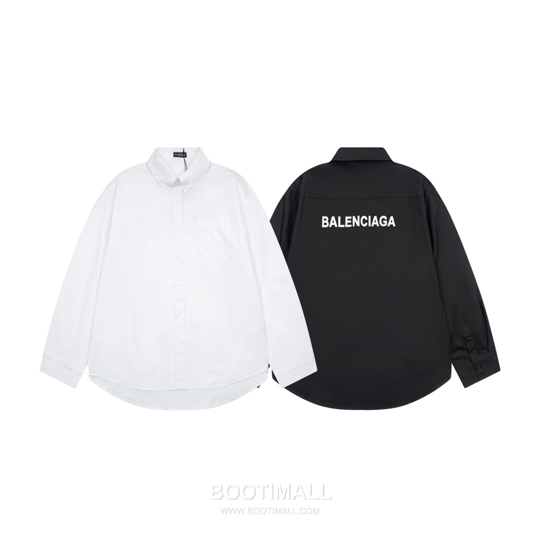 Balenciaga 2023 S/S Cotton Poplin Long Sleeve Shirt with Back Logo Print 발렌시아가 2023SS 코튼 포플린 블랙 셔츠 백 로고 프린트 10