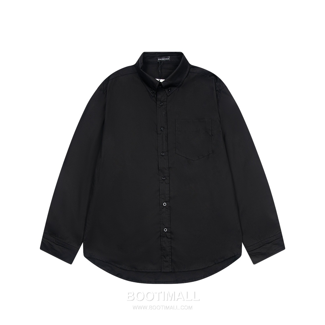 Balenciaga 2023 S/S Cotton Poplin Long Sleeve Shirt with Back Logo Print 발렌시아가 2023SS 코튼 포플린 블랙 셔츠 백 로고 프린트 11