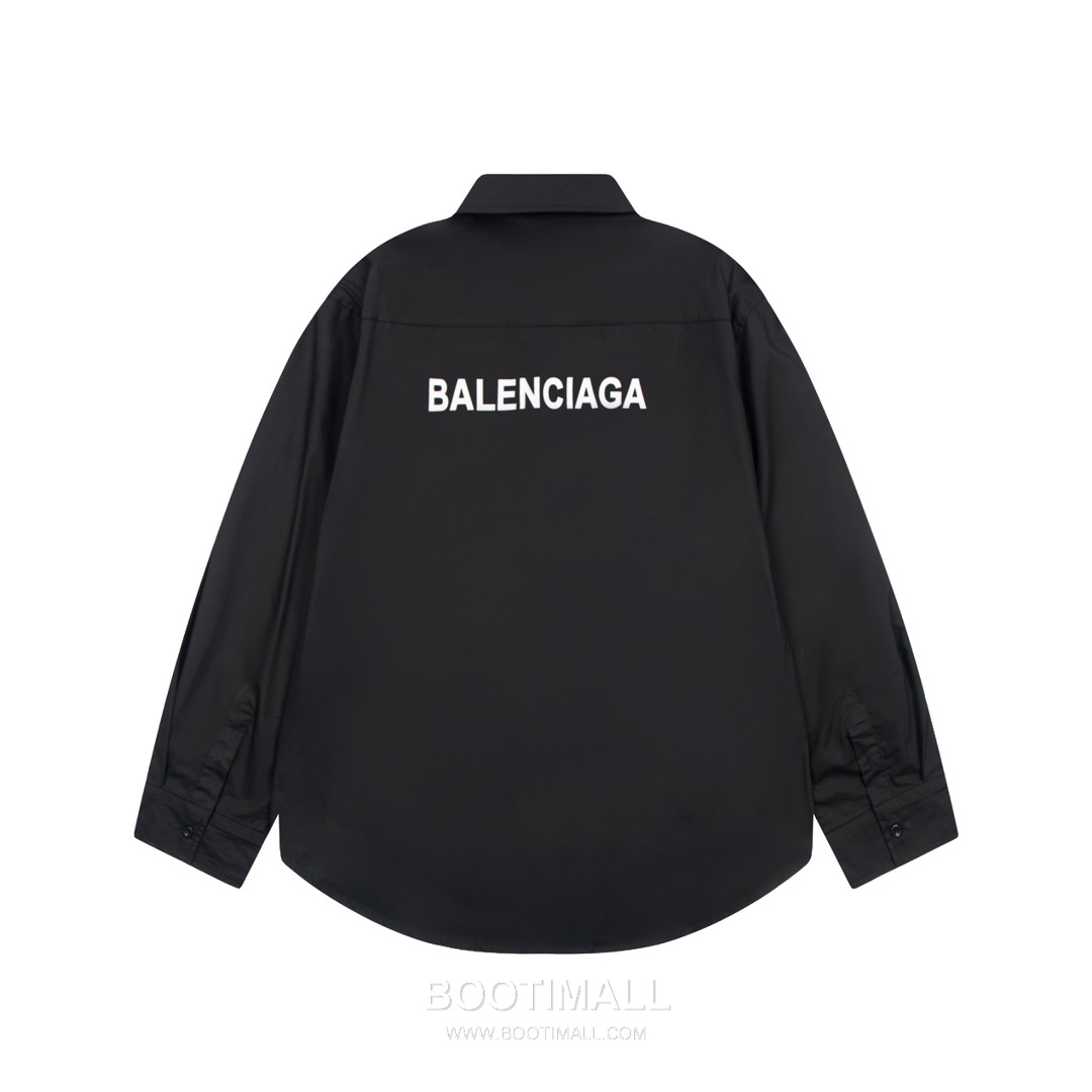 Balenciaga 2023 S/S Cotton Poplin Long Sleeve Shirt with Back Logo Print 발렌시아가 2023SS 코튼 포플린 블랙 셔츠 백 로고 프린트 12
