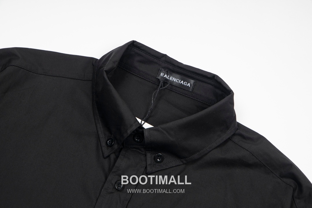 Balenciaga 2023 S/S Cotton Poplin Long Sleeve Shirt with Back Logo Print 발렌시아가 2023SS 코튼 포플린 블랙 셔츠 백 로고 프린트 13