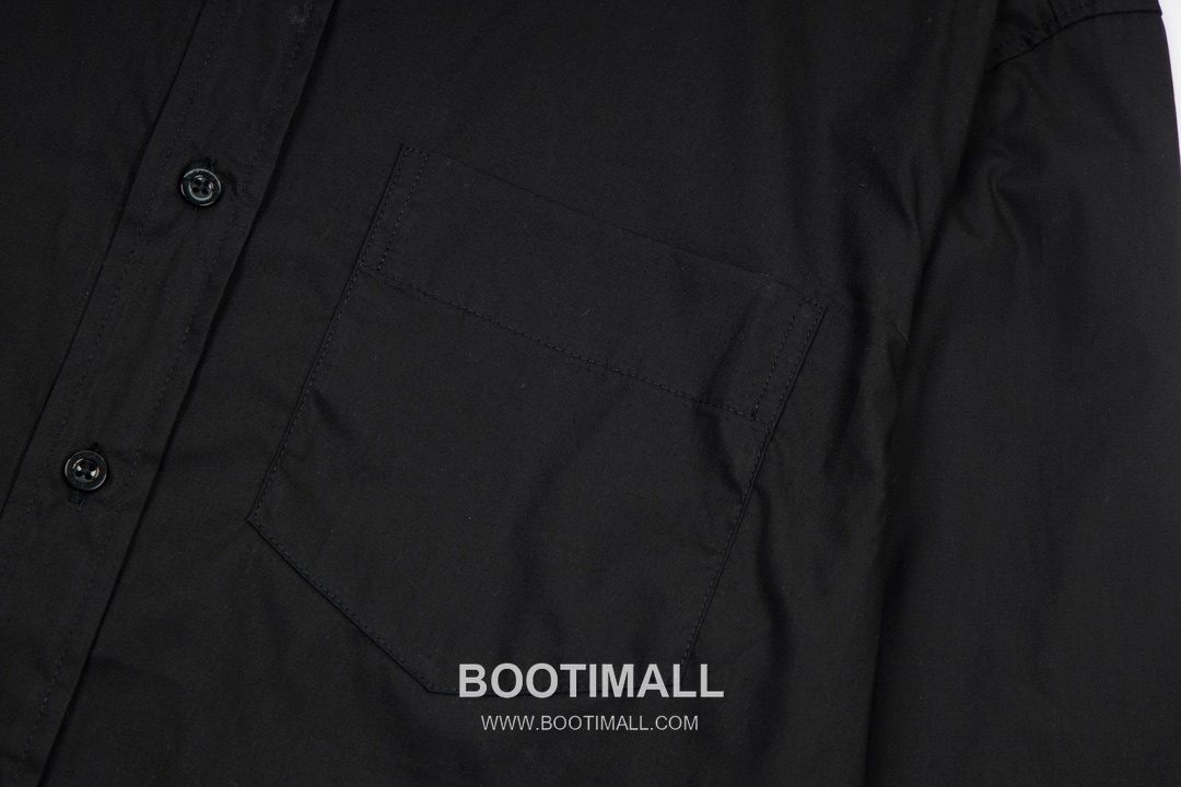 Balenciaga 2023 S/S Cotton Poplin Long Sleeve Shirt with Back Logo Print 발렌시아가 2023SS 코튼 포플린 블랙 셔츠 백 로고 프린트 14