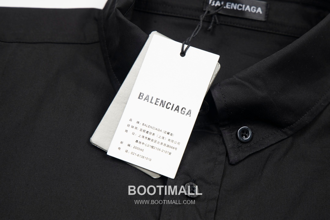 Balenciaga 2023 S/S Cotton Poplin Long Sleeve Shirt with Back Logo Print 발렌시아가 2023SS 코튼 포플린 블랙 셔츠 백 로고 프린트 18