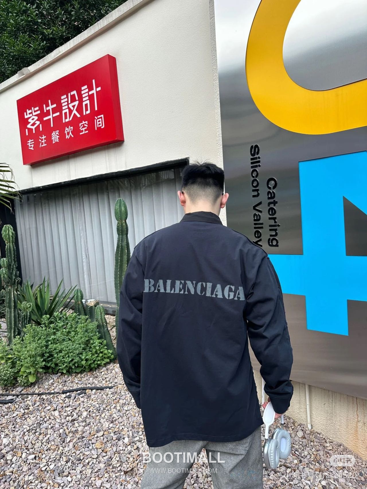 Balenciaga 2025 S/S Cotton Knit Panel Long Sleeve Shirt with Patchwork Detail 발렌시아가 2025SS 코튼 니트 패널 네이비 셔츠 패치워크 디테일 2