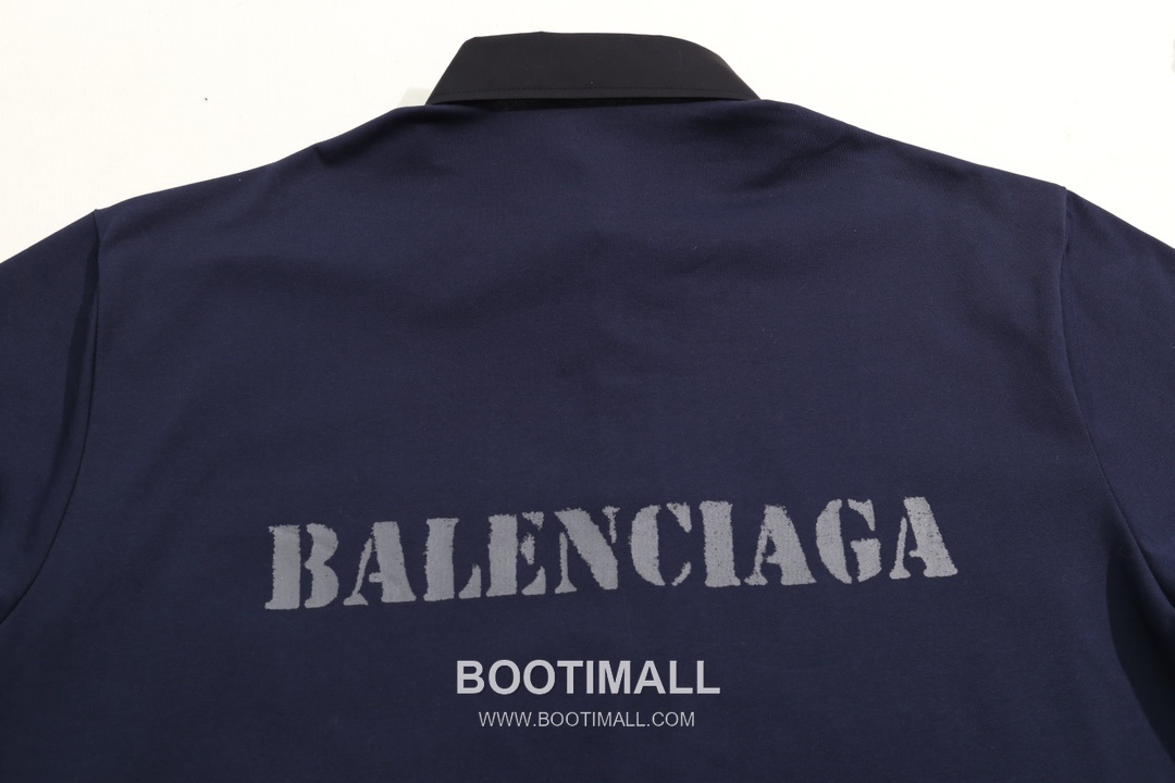 Balenciaga 2025 S/S Cotton Knit Panel Long Sleeve Shirt with Patchwork Detail 발렌시아가 2025SS 코튼 니트 패널 네이비 셔츠 패치워크 디테일 9