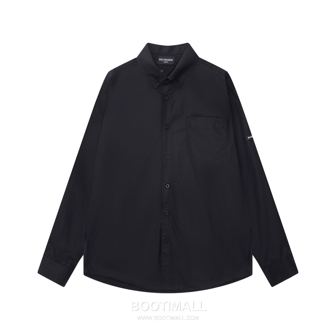Balenciaga 2024 S/S Cotton Long Sleeve Shirt with Silicone Sleeve Logo 발렌시아가 2024SS 코튼 화이트 셔츠 실리콘 슬리브 로고 디테일 7